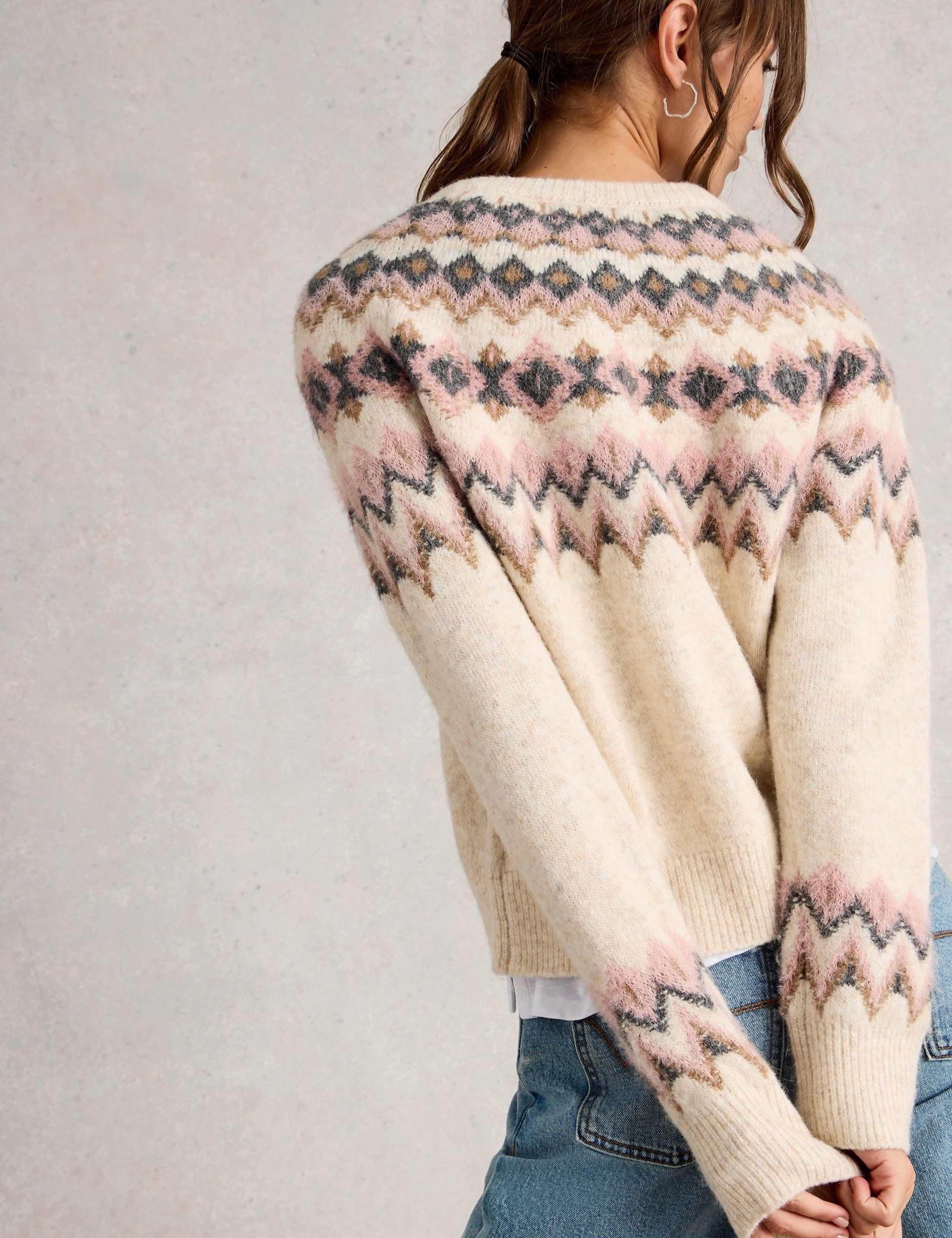 Fair Isle Button Front Cardigan with Wool 5 of 6
