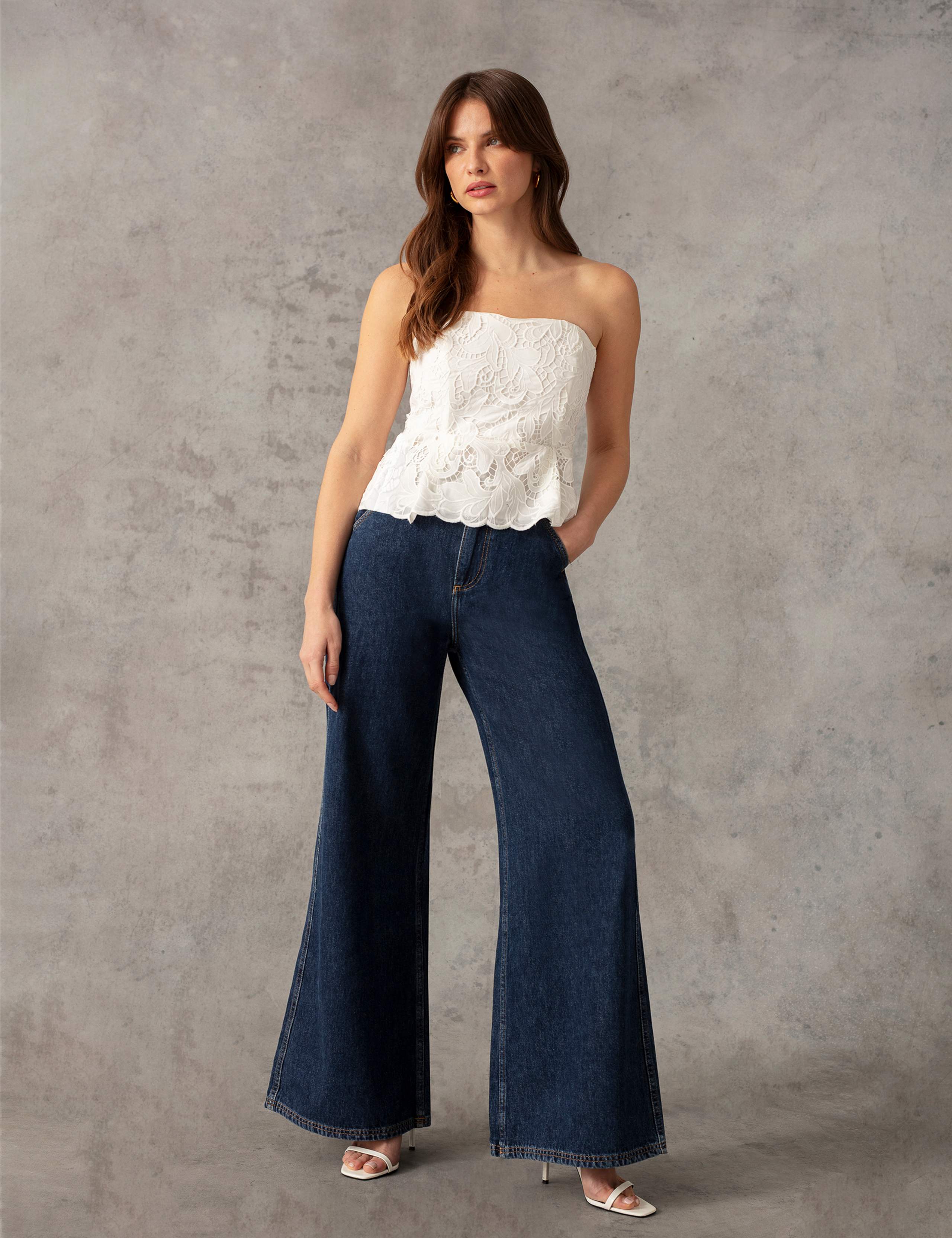 Lace Bandeau Peplum Top 5 of 9