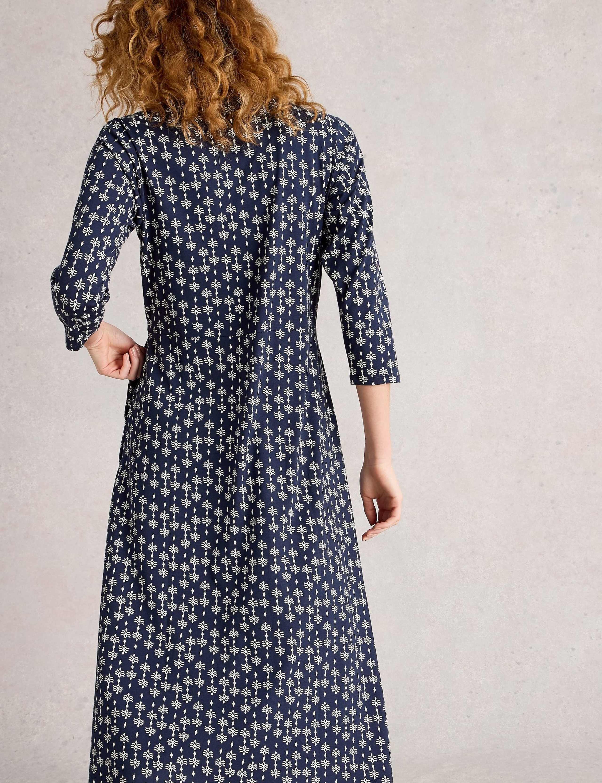 Cotton Modal Printed Midi Shirt Dress 3 of 6