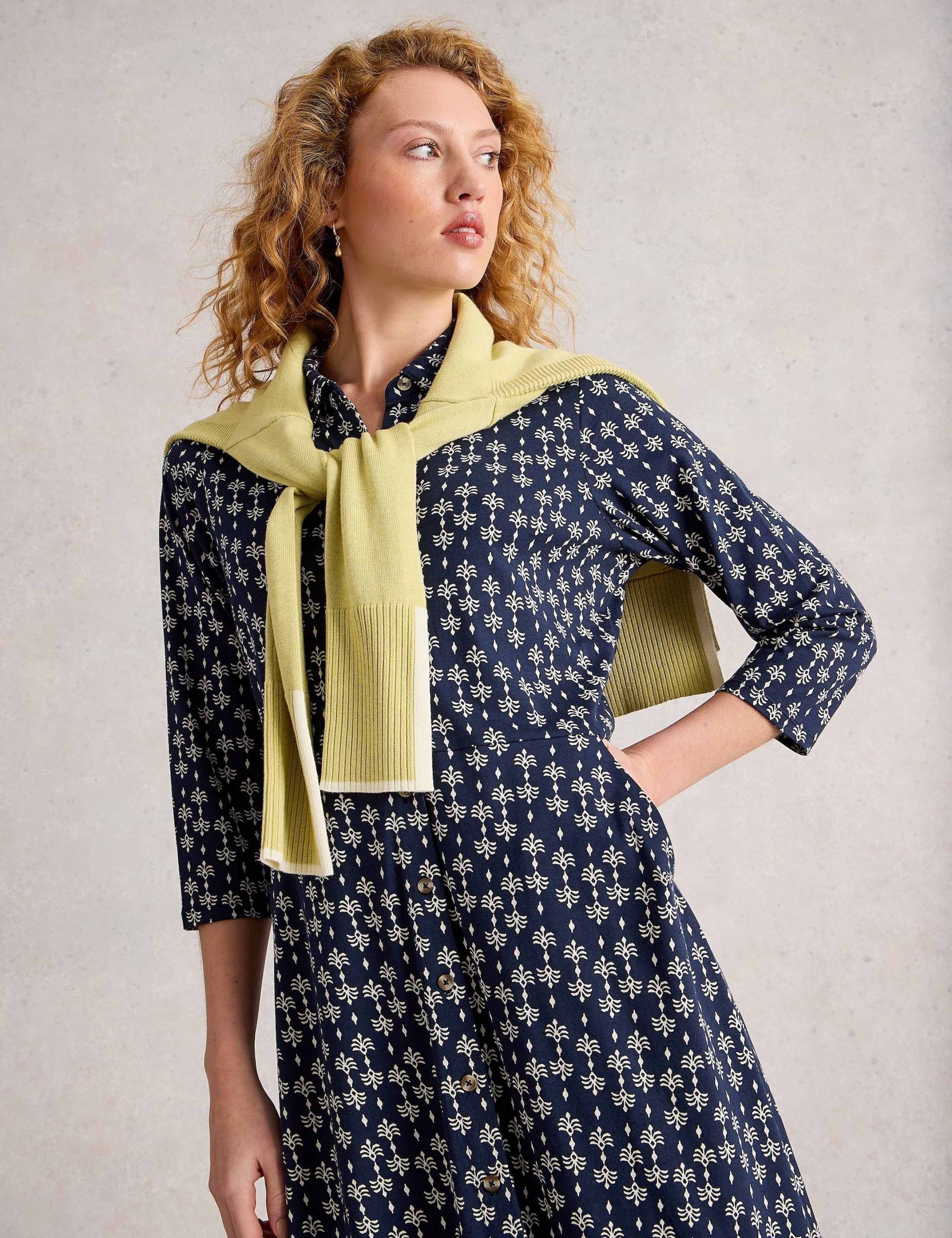 Cotton Modal Printed Midi Shirt Dress 5 of 6