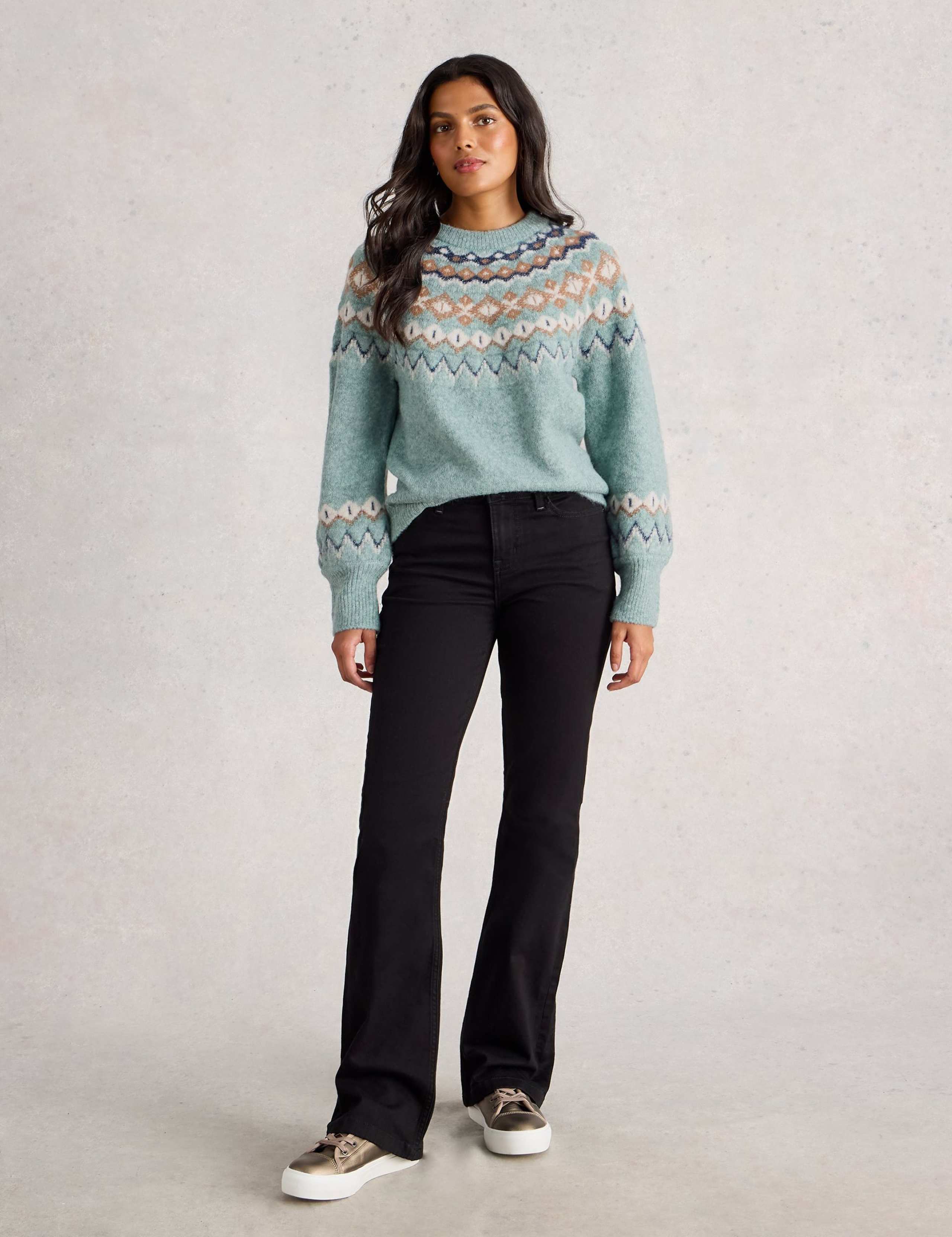 Fair Isle Crew Neck Jumper with Wool 1 of 6