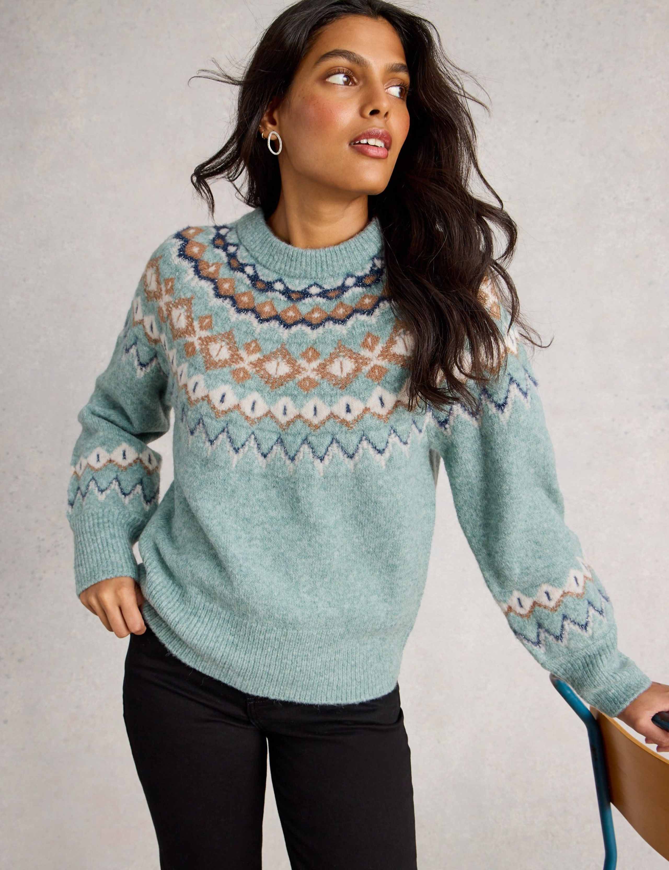Fair Isle Crew Neck Jumper with Wool 3 of 6