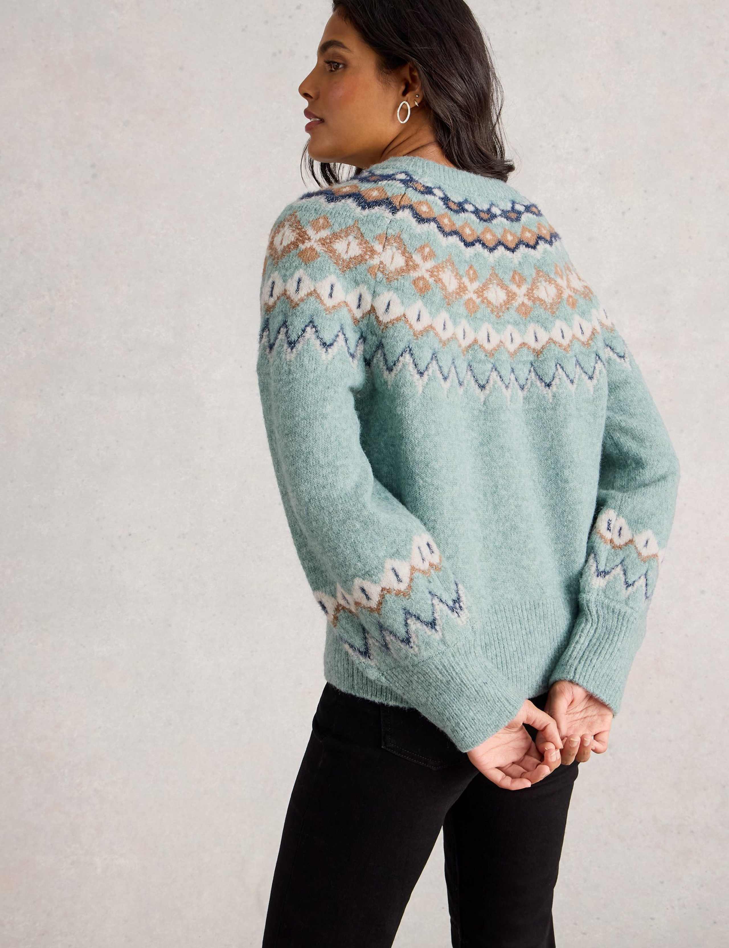 Fair Isle Crew Neck Jumper with Wool 5 of 6