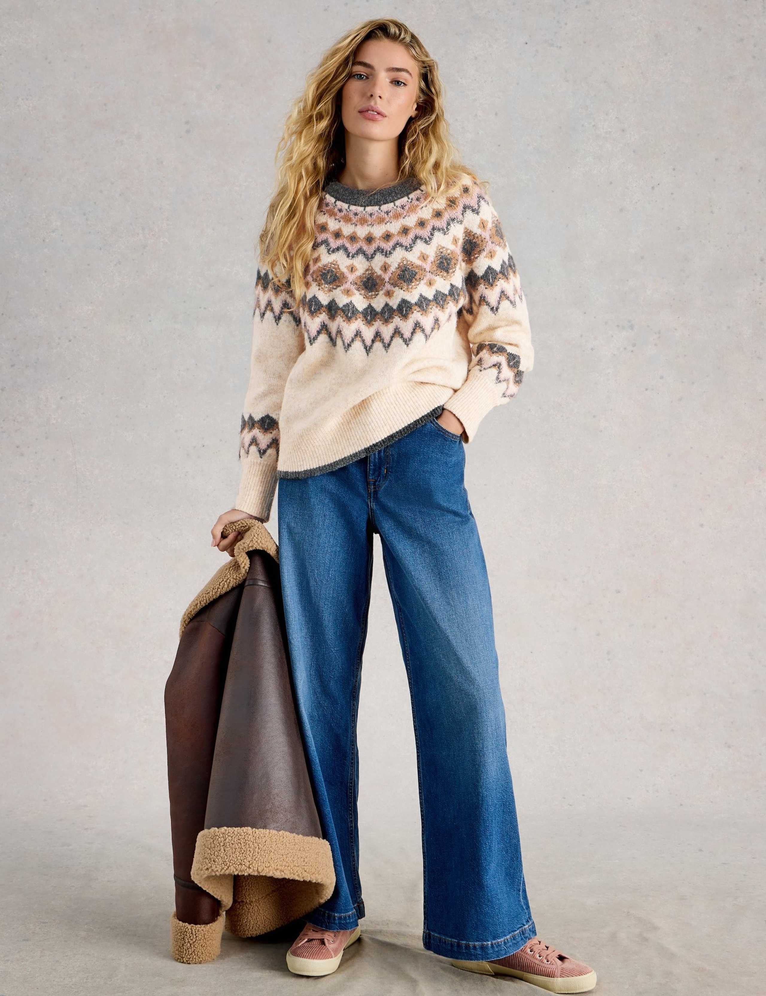 Fair Isle Crew Neck Jumper with Wool 1 of 6