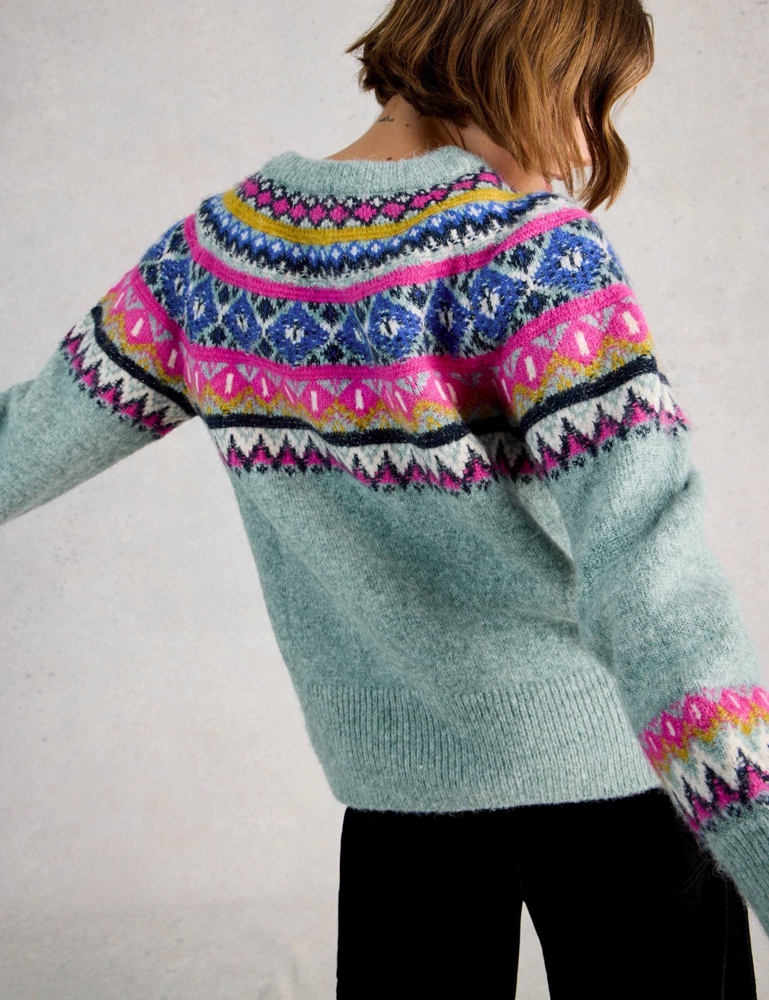 Fair Isle Crew Neck Jumper with Wool 3 of 6