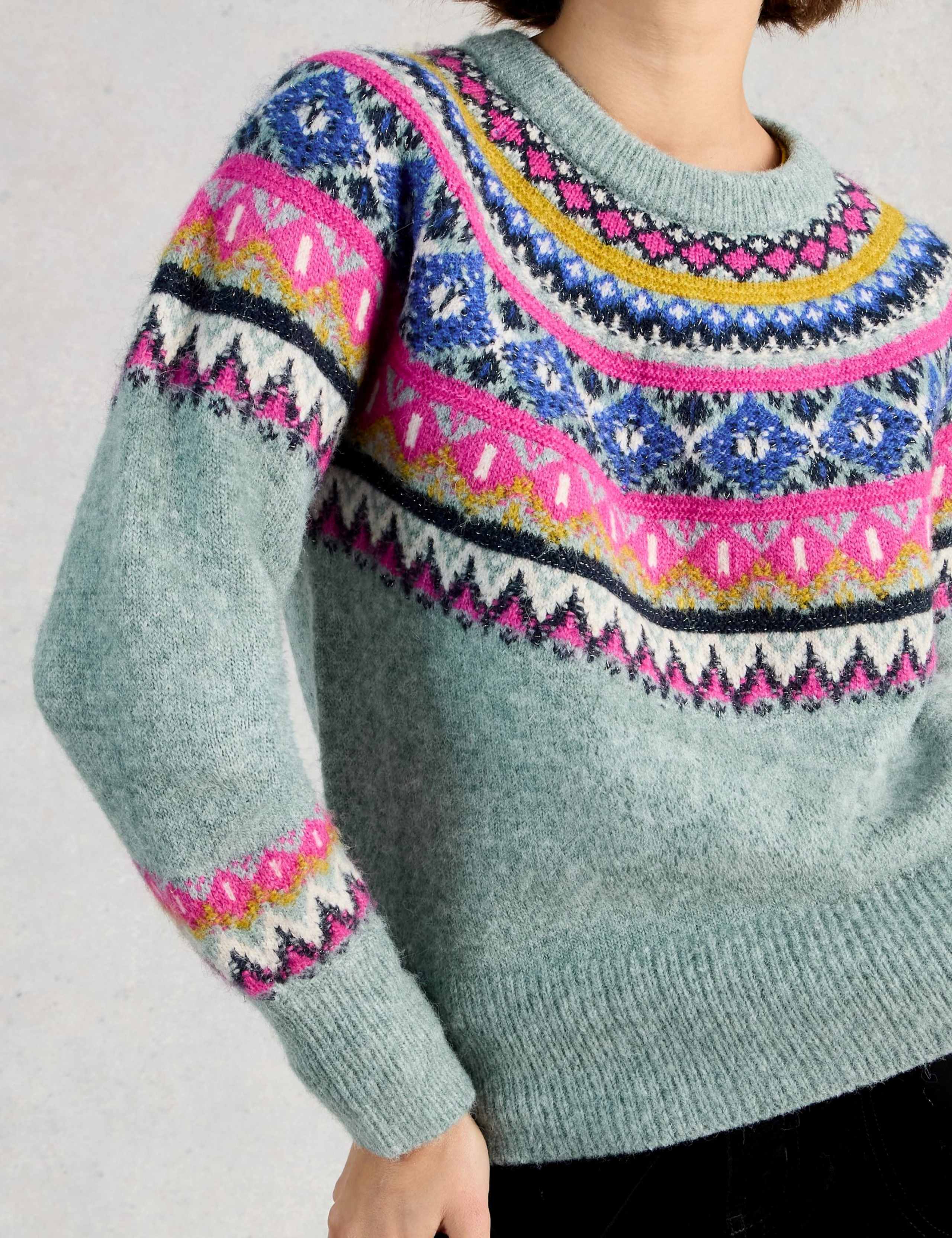 Fair Isle Crew Neck Jumper with Wool 5 of 6
