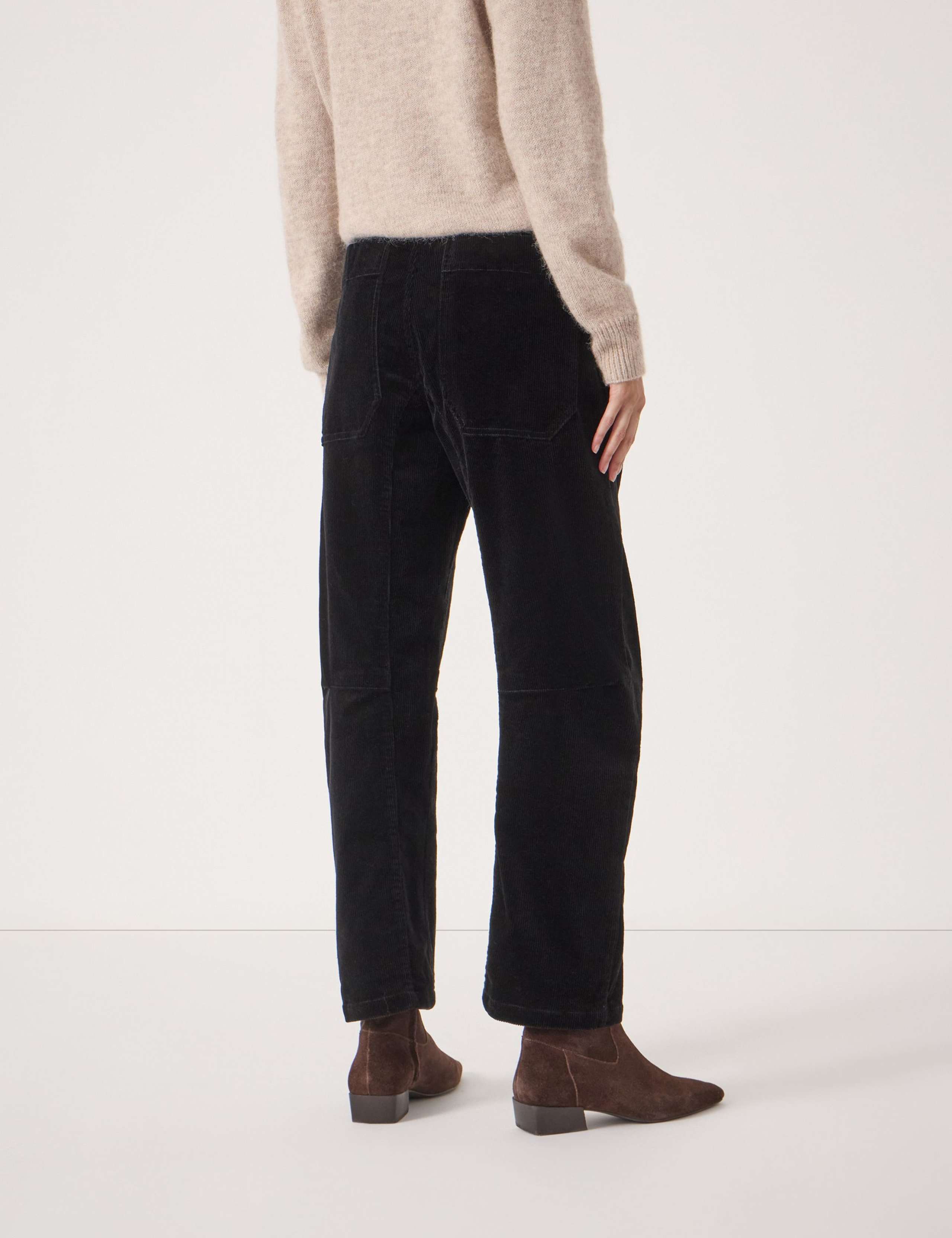 Cord Barrel Leg Ankle Grazer Trousers 4 of 5