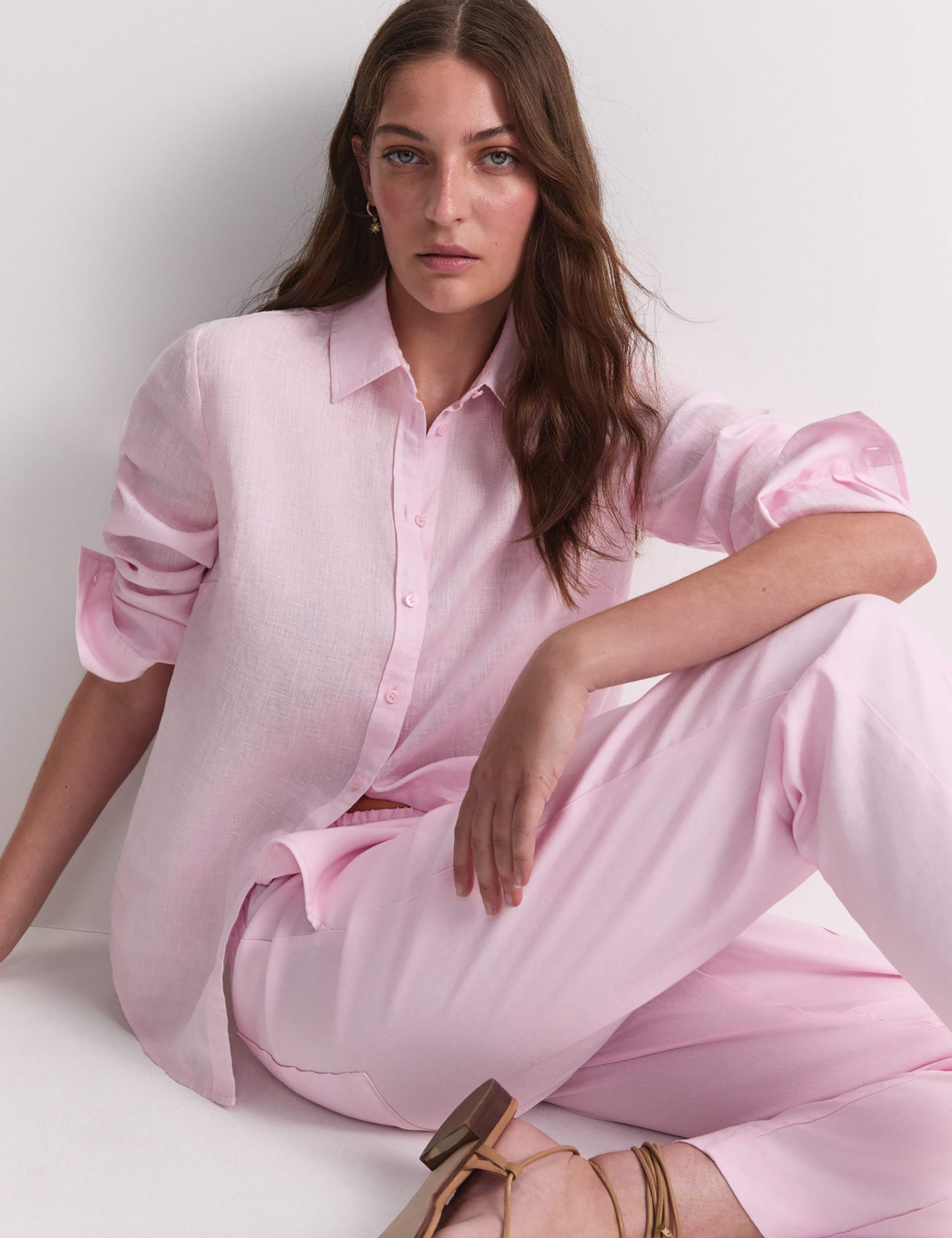 Linen Blend Relaxed Tapered Trousers 5 of 5