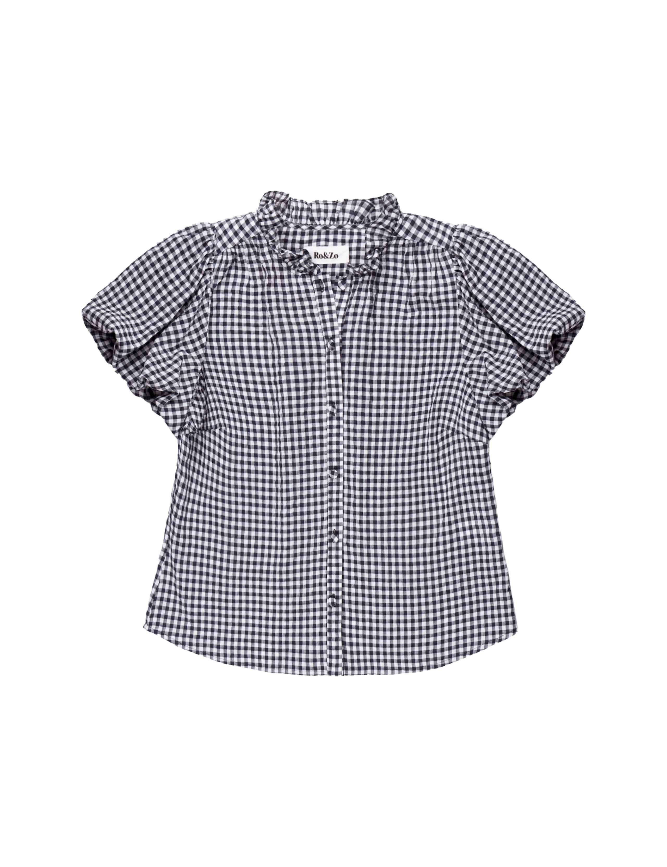 Gingham Button Through Puff Sleeve Shirt 2 of 6