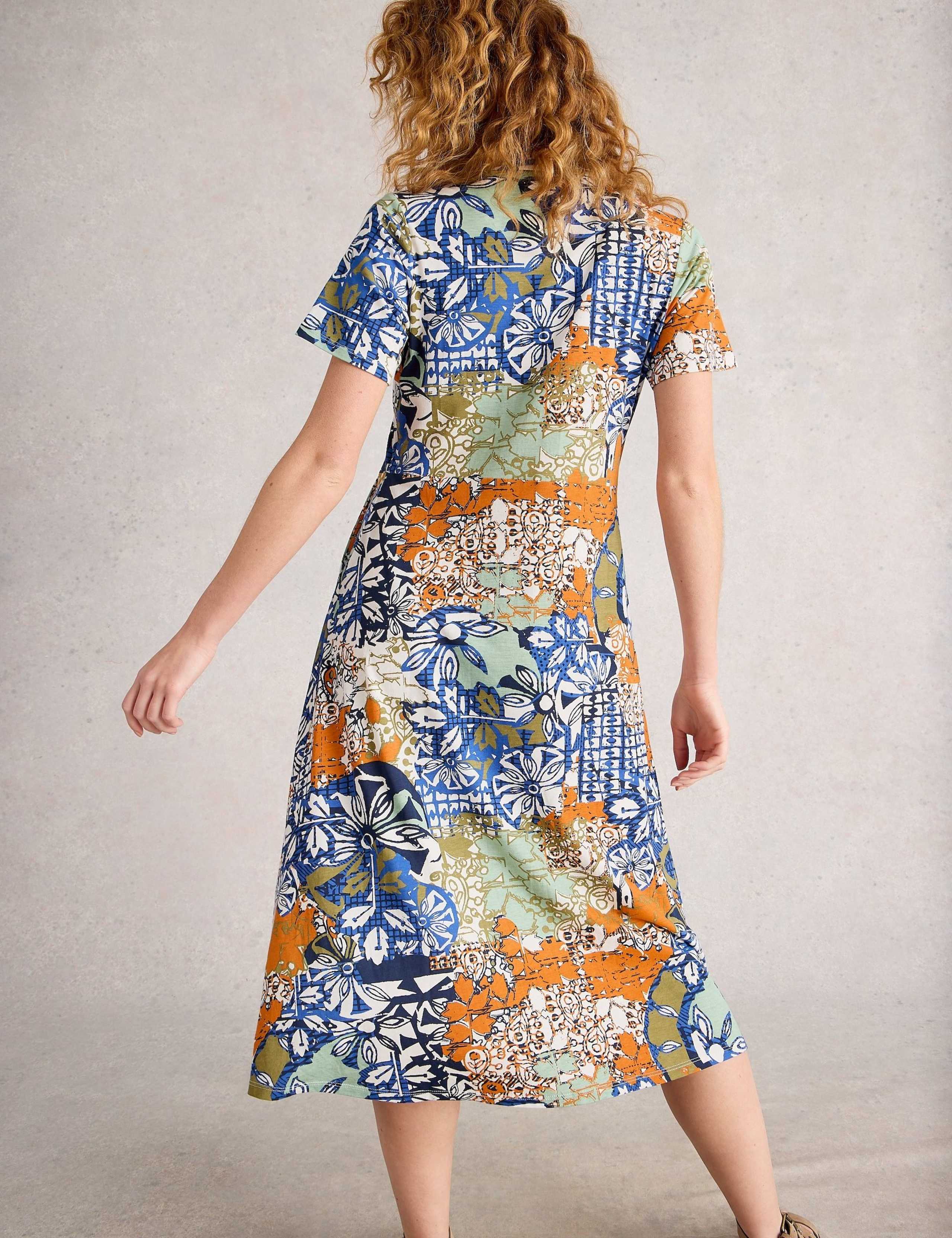 Jersey Floral Midi Shirt Dress 6 of 6