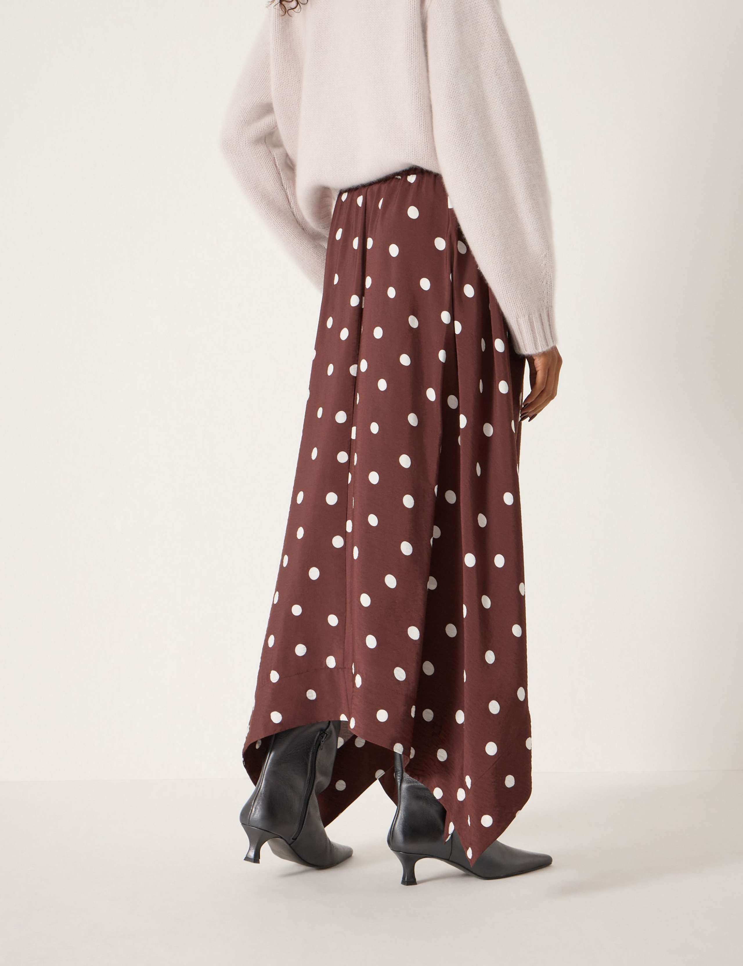Polka Dot Midaxi Asymmetric Skirt 3 of 6
