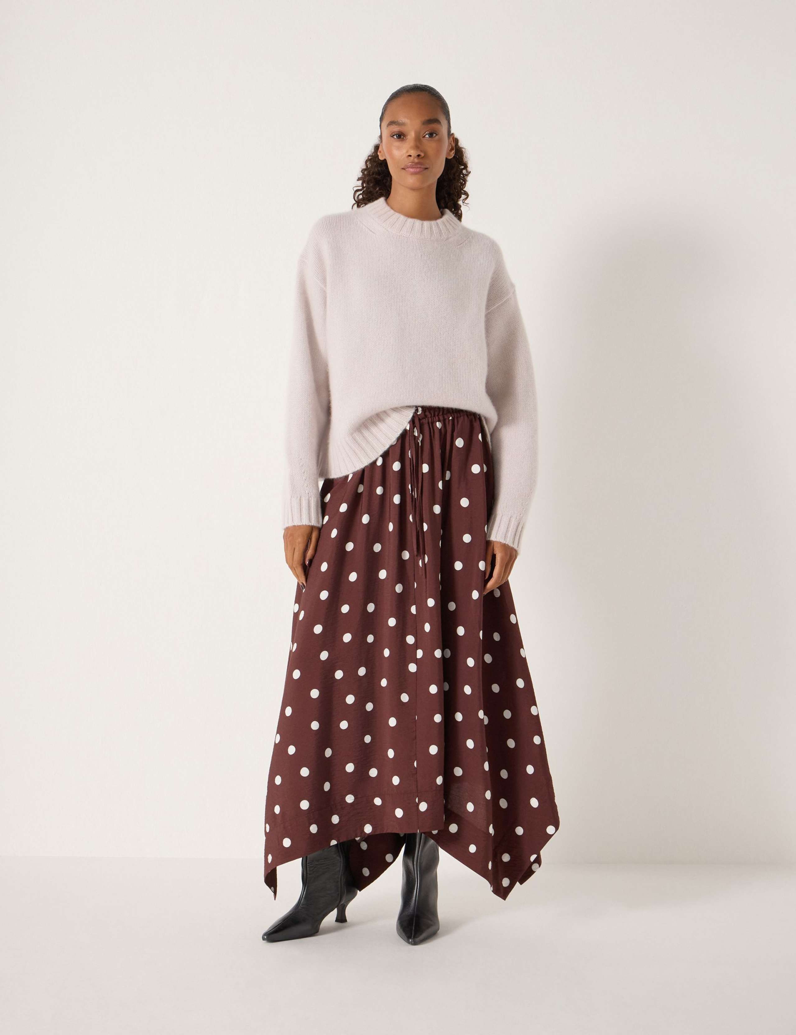 Polka Dot Midaxi Asymmetric Skirt 5 of 6