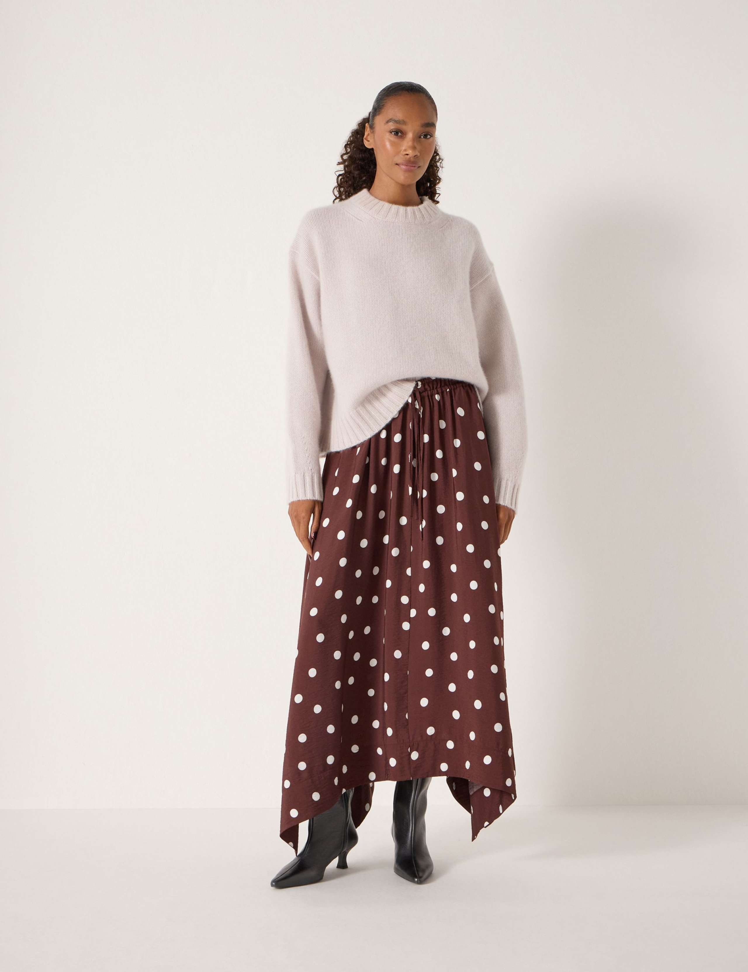 Polka Dot Midaxi Asymmetric Skirt 6 of 6