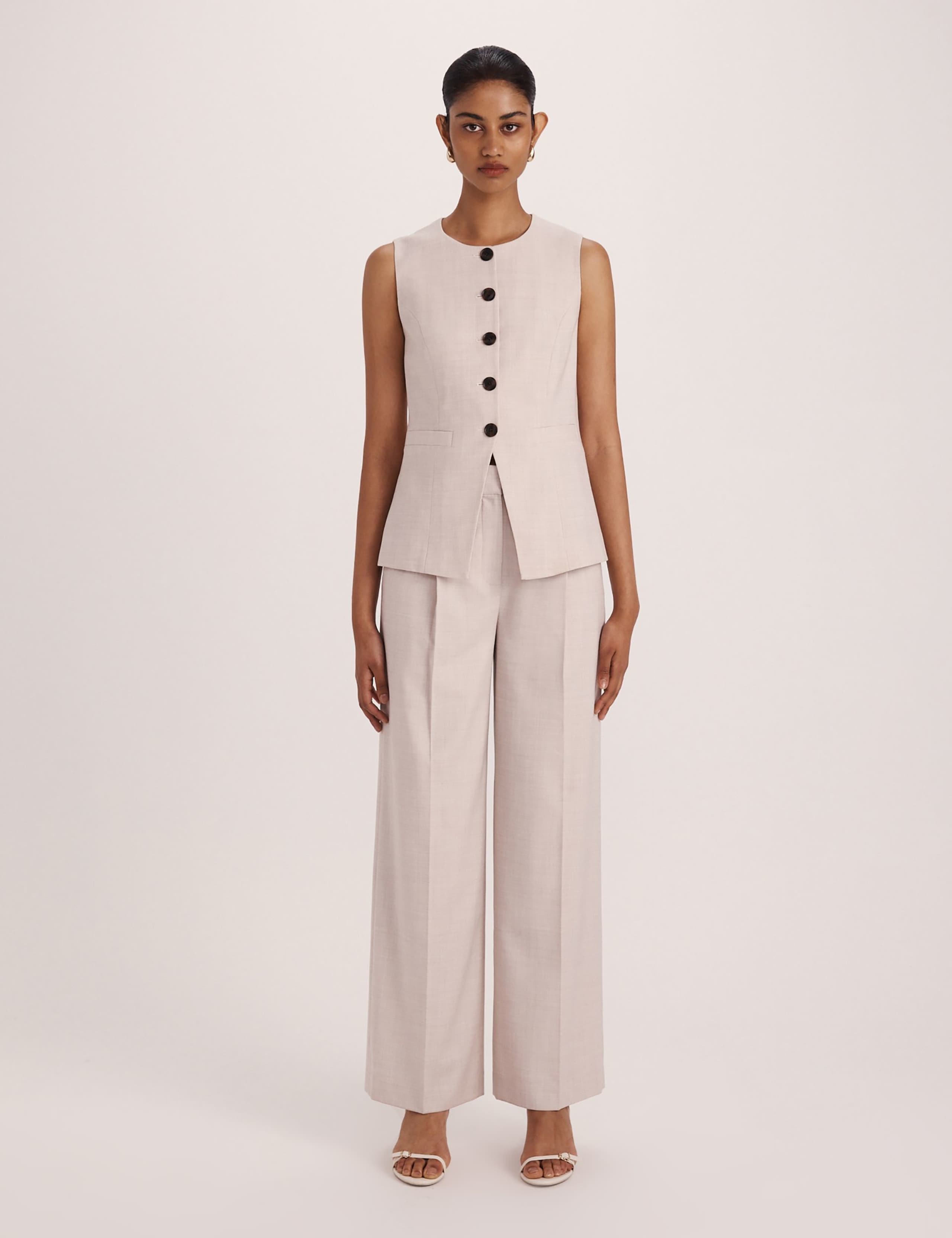 Wool Rich Pleat Front Straight Leg Trousers 2 of 8