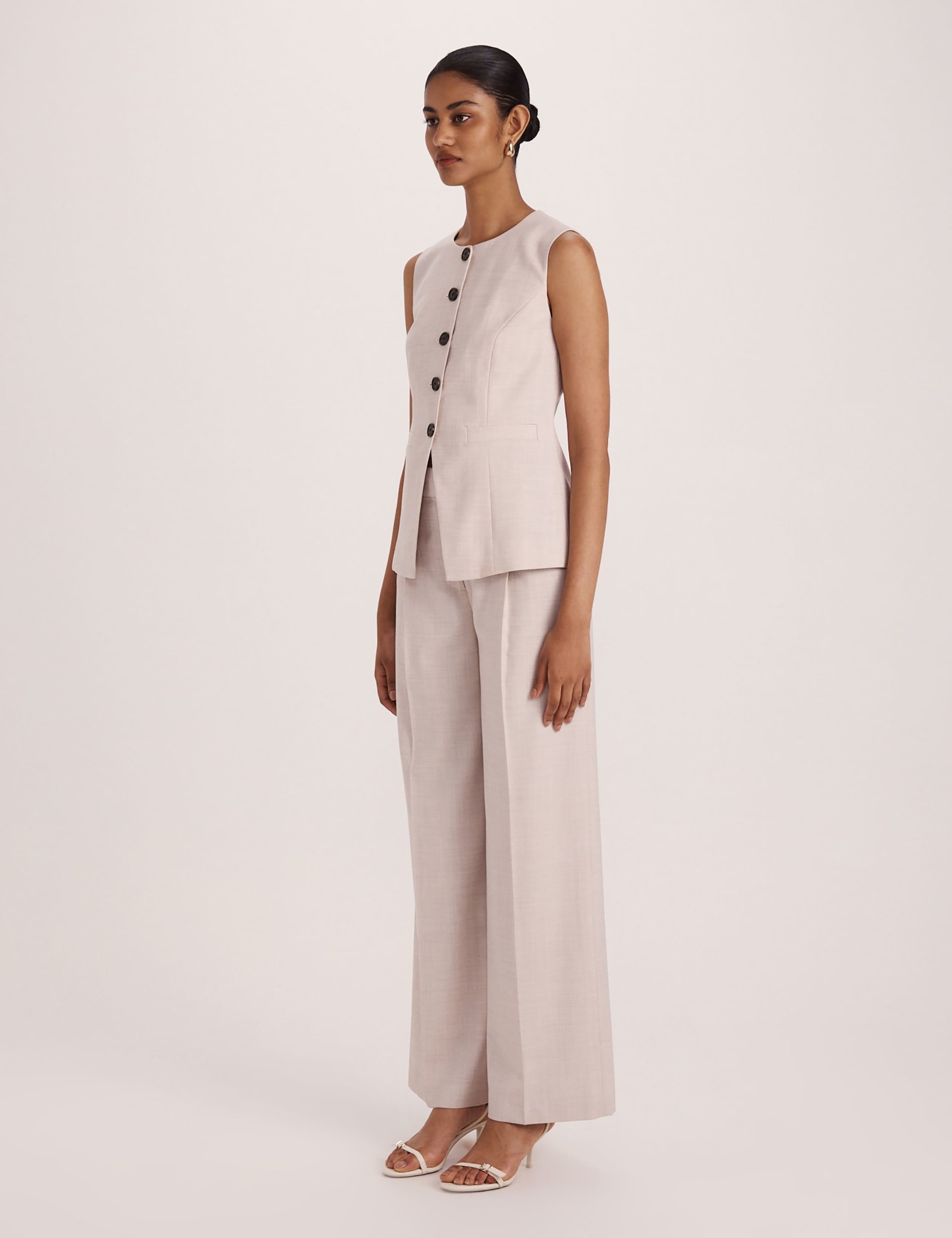 Wool Rich Pleat Front Straight Leg Trousers 6 of 8