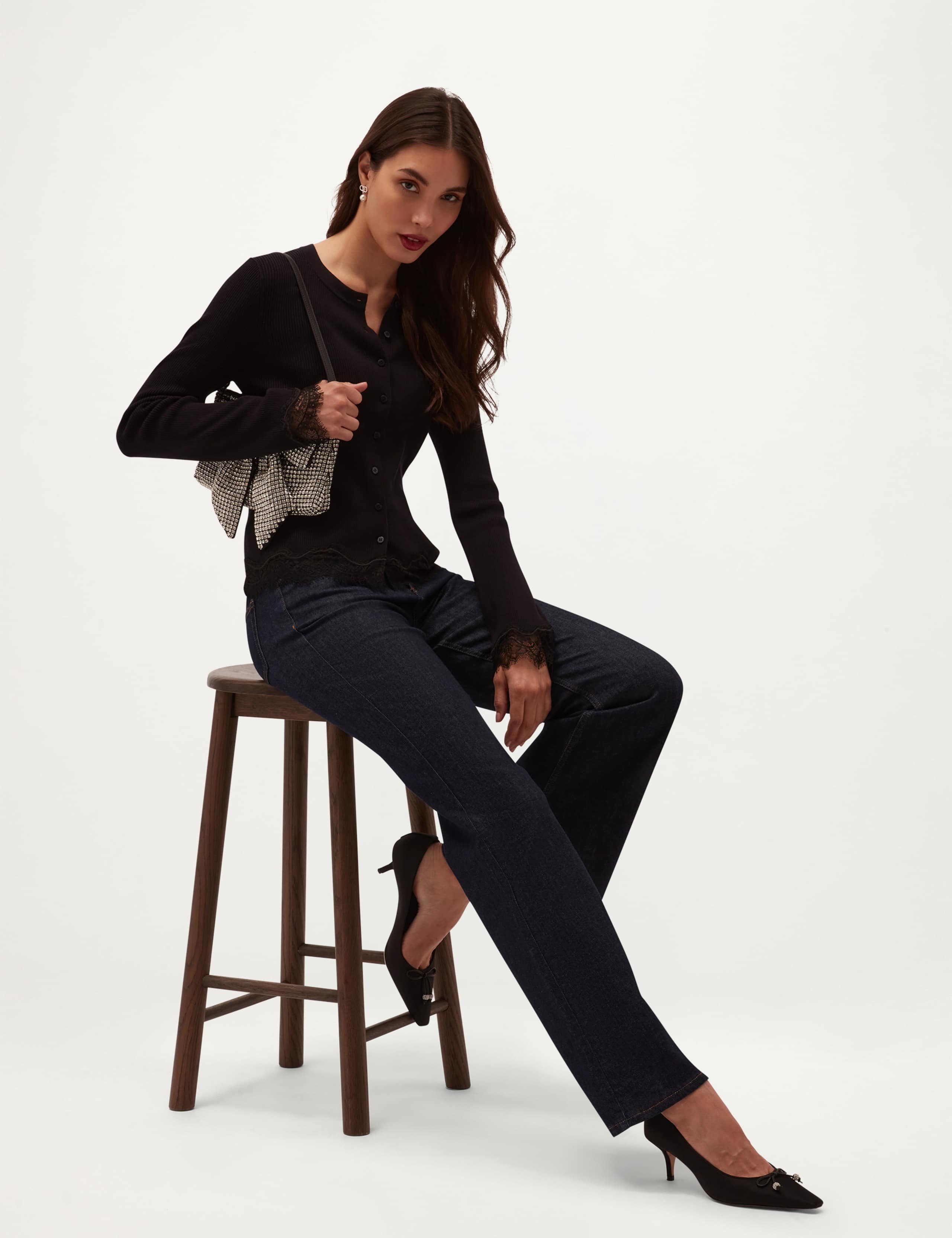 Lace Crew Neck Regular Fit Cardigan 6 of 6