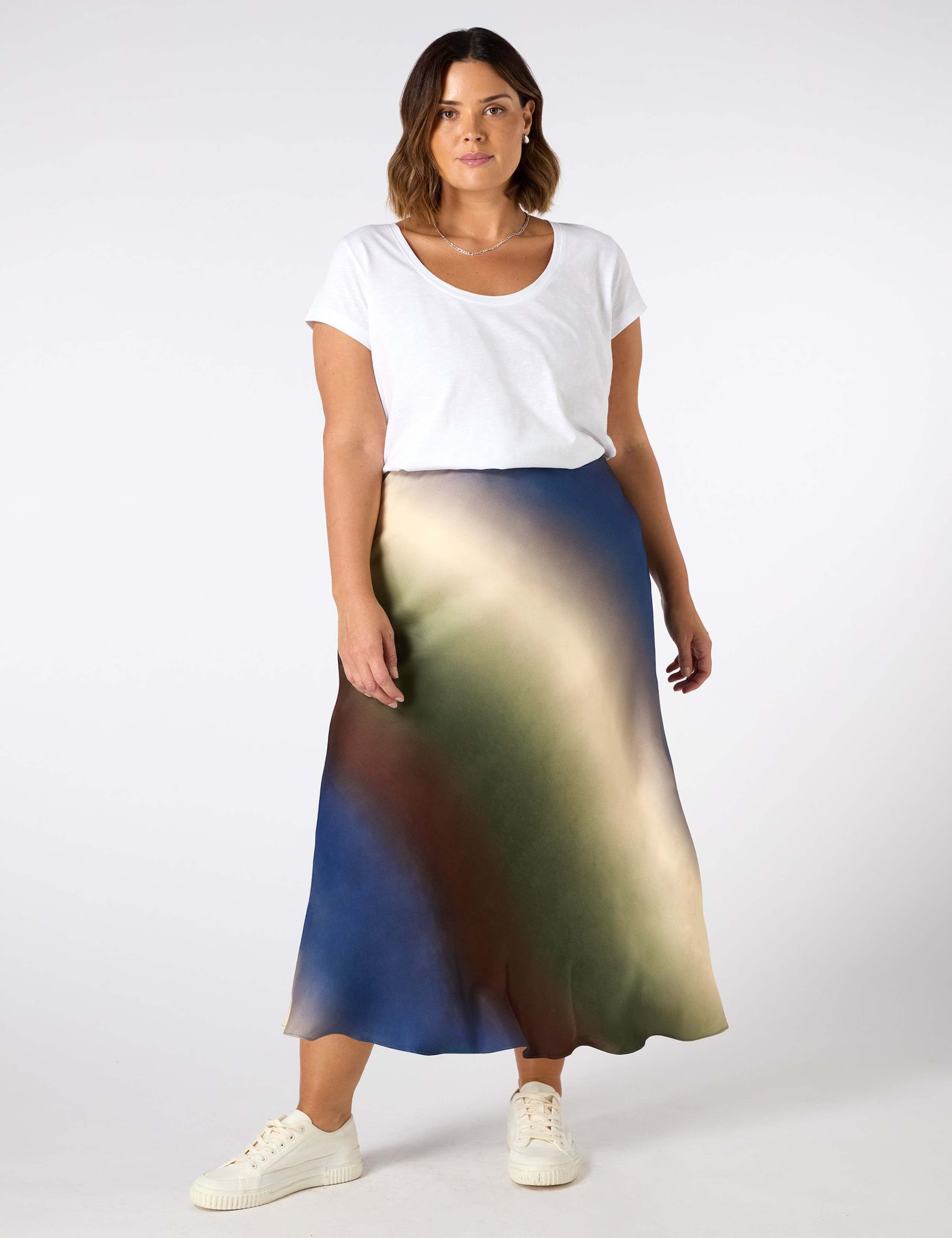 Ombre Midi Slip Skirt 1 of 6