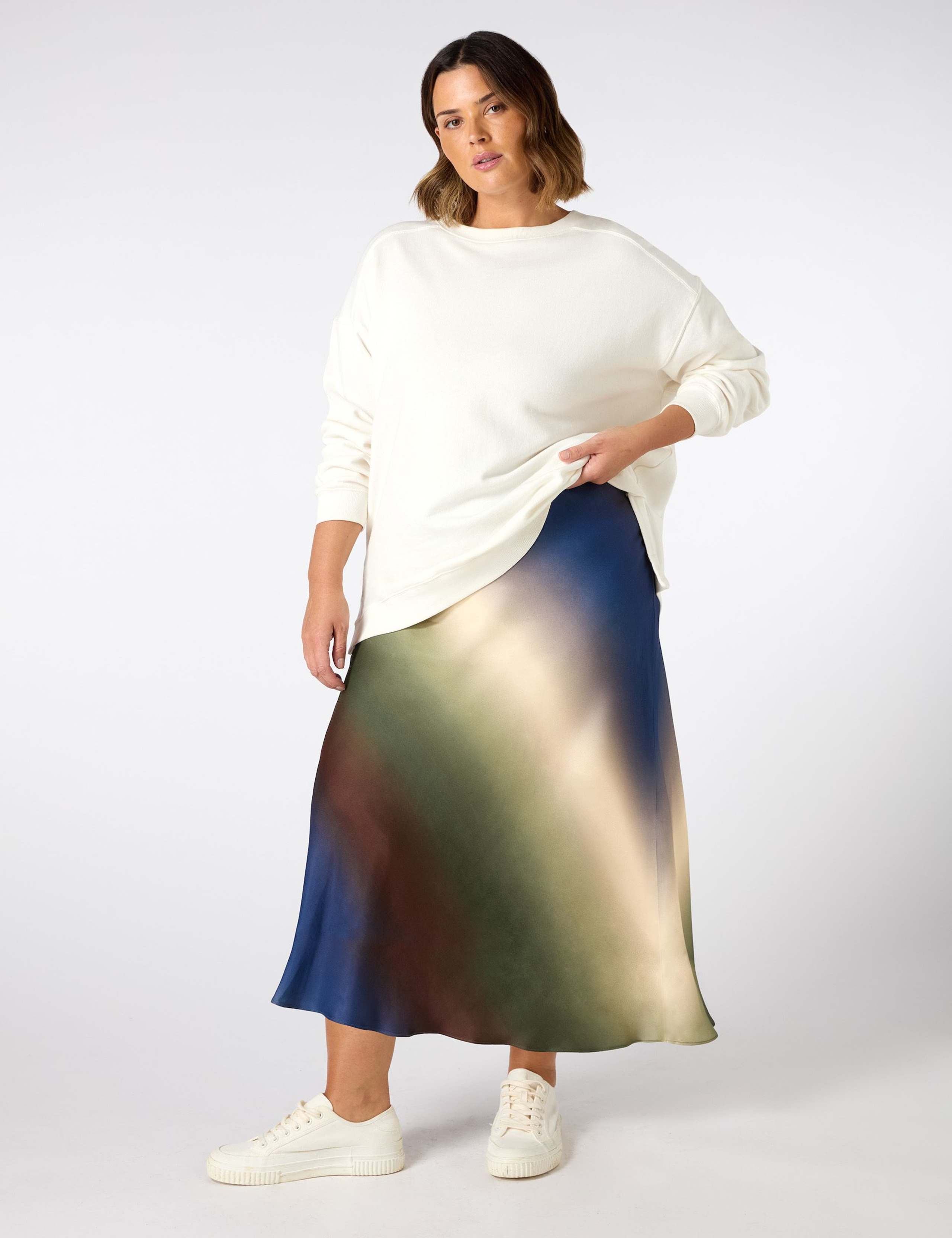 Ombre Midi Slip Skirt 2 of 6