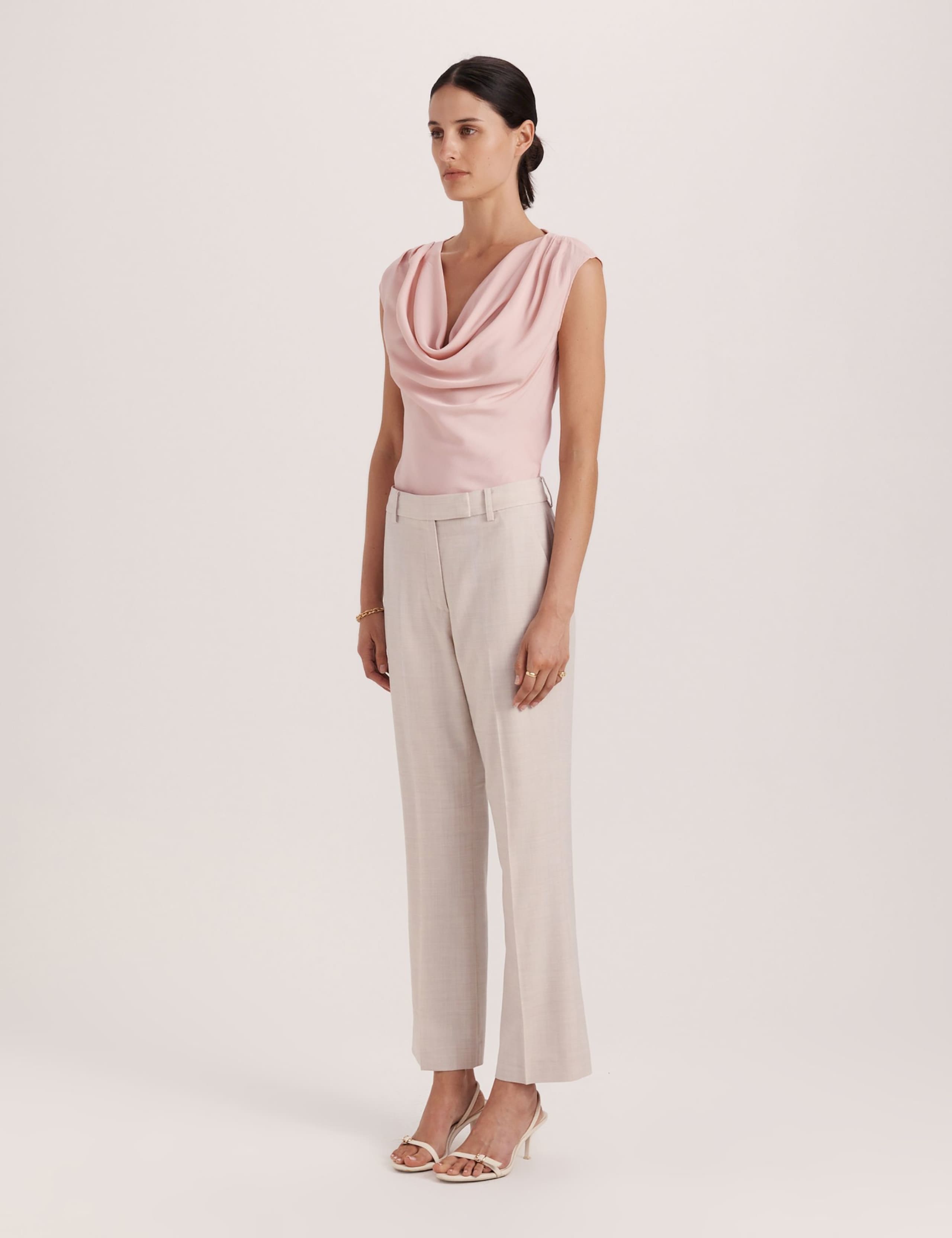 Wool Rich Straight Leg Cropped Trousers 3 of 5