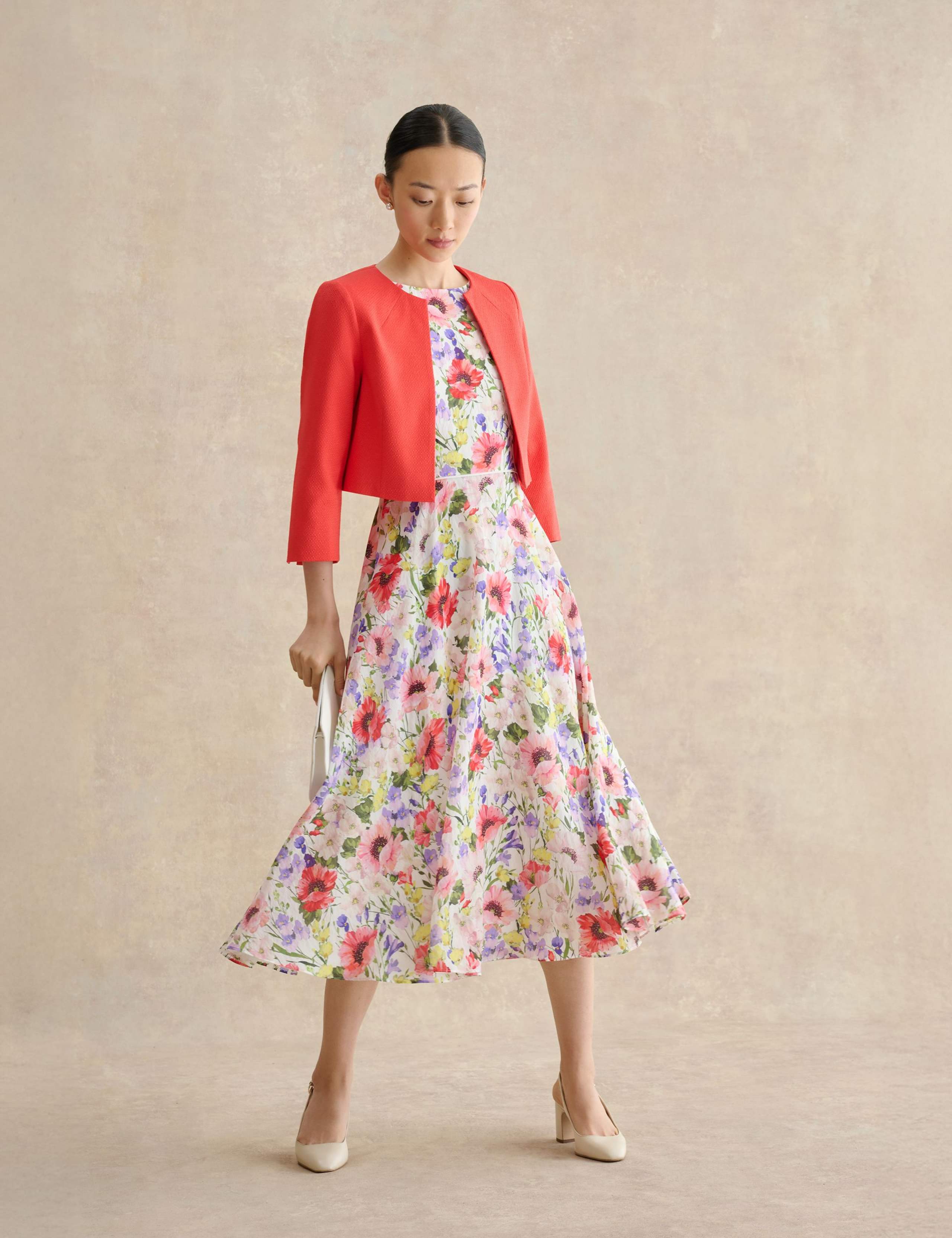 Floral Midi Waisted Dress 3 of 6