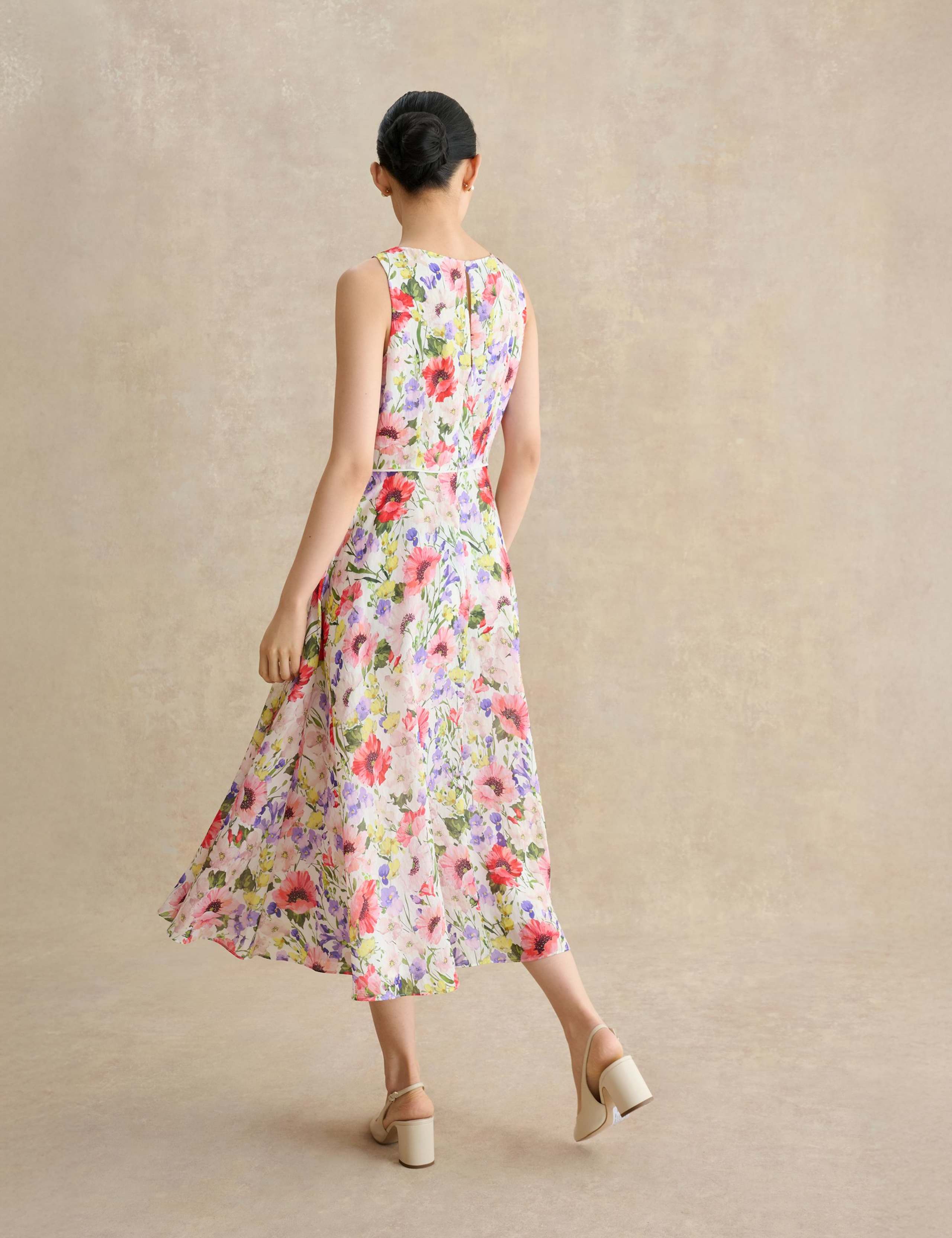 Floral Midi Waisted Dress 4 of 6