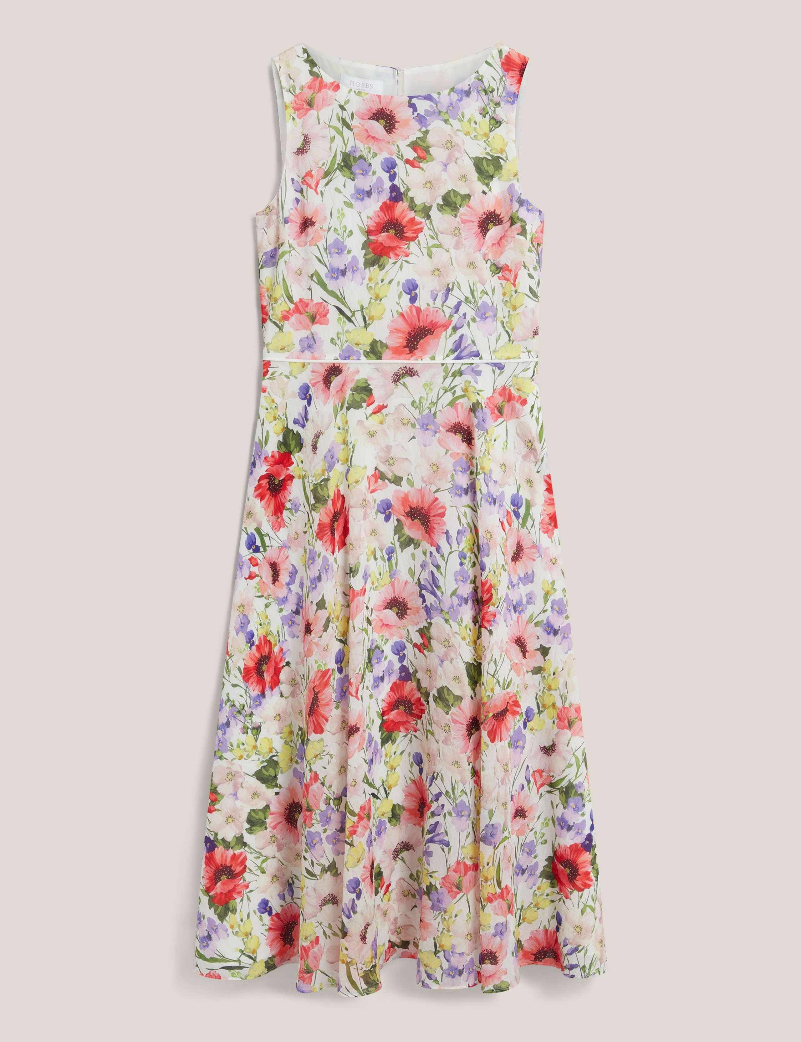 Floral Midi Waisted Dress 2 of 6