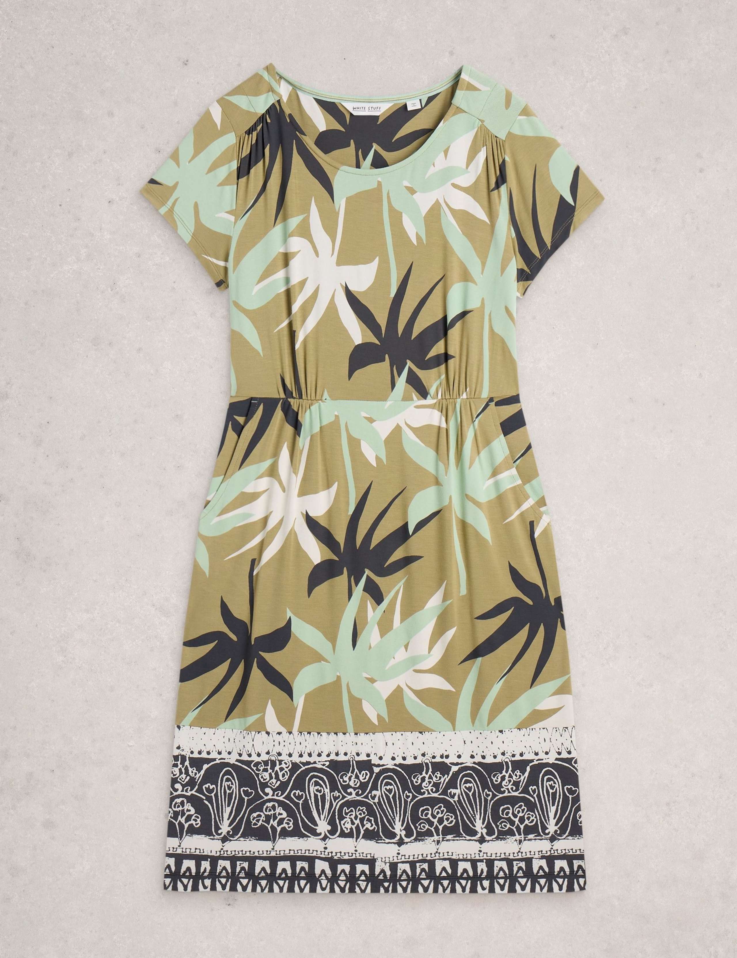 Jersey Abstract Print Round Neck Dress 2 of 6