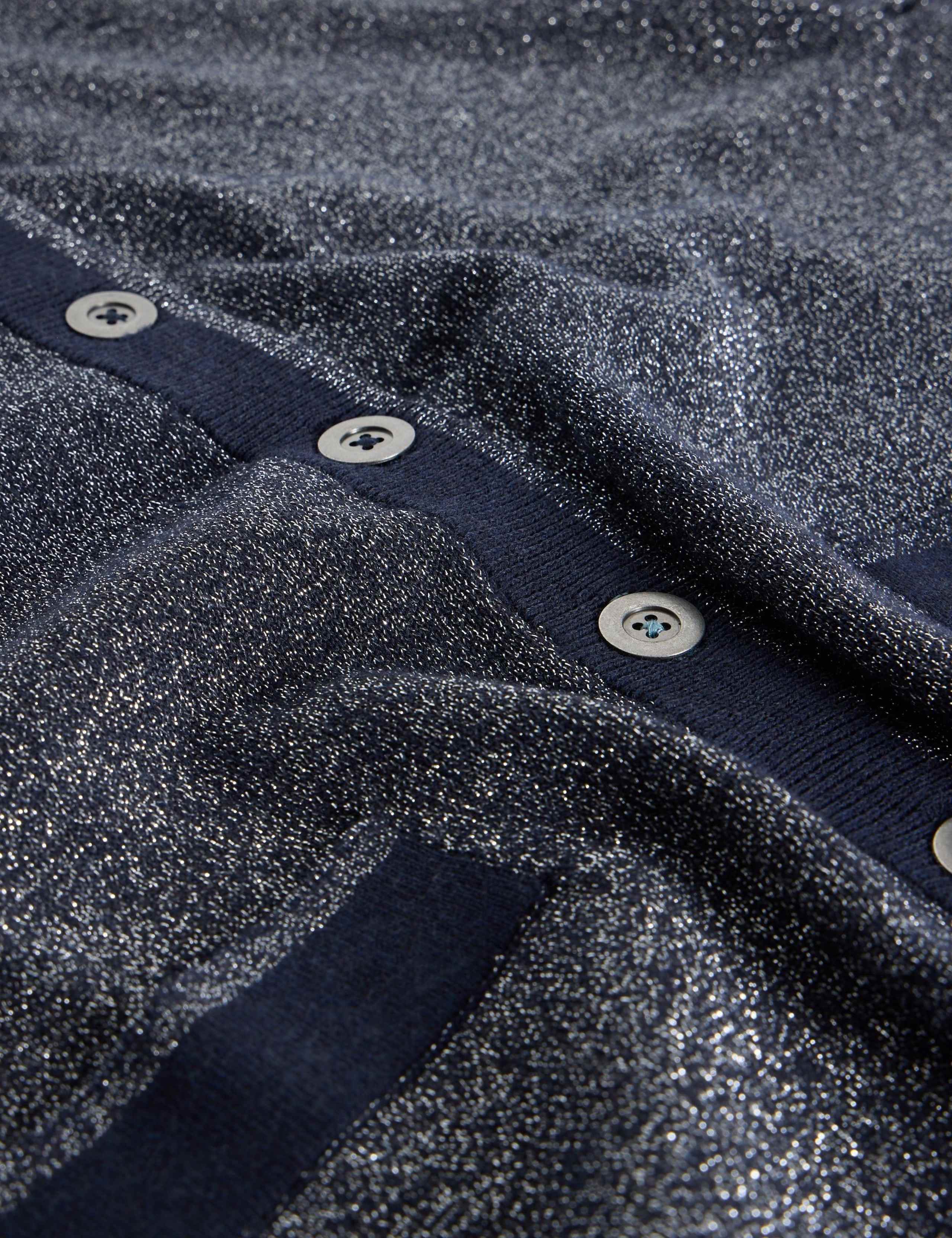 Cotton Rich Sparkle Crew Neck Cardigan 6 of 6