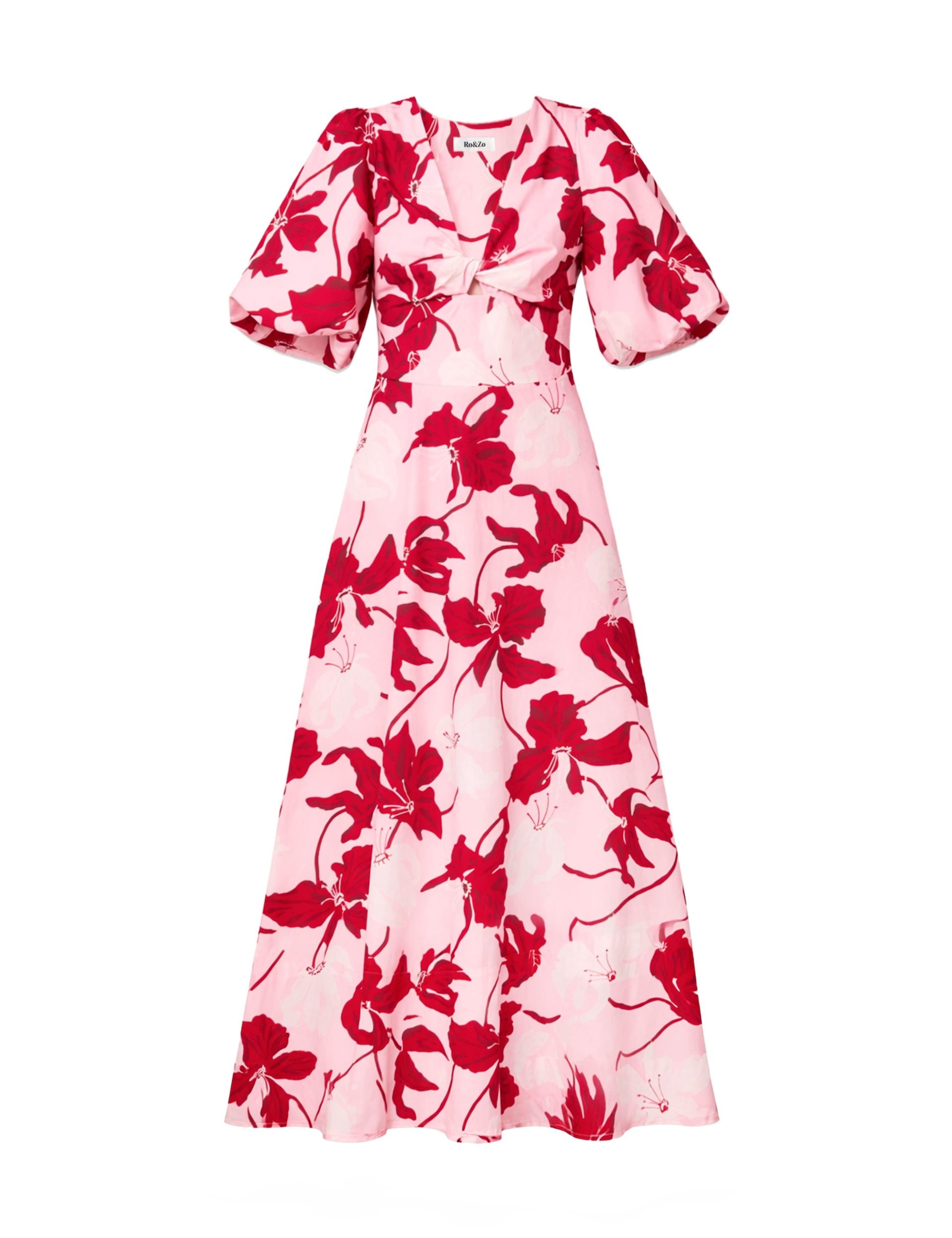 Pure Cotton V-Neck Floral Midaxi Dress 2 of 3