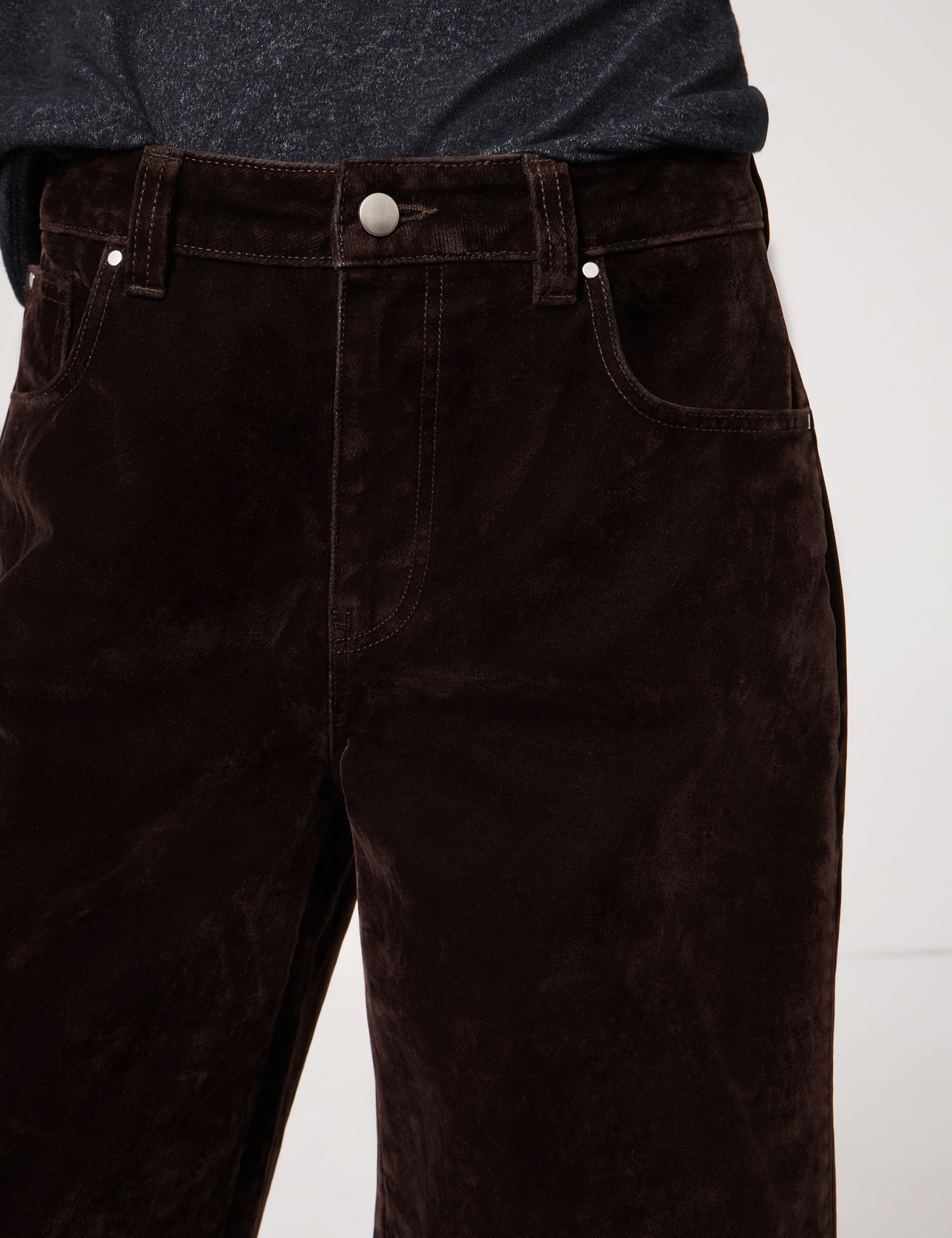 Velvet Mid Rise Barrel Leg Cropped Jeans 4 of 6