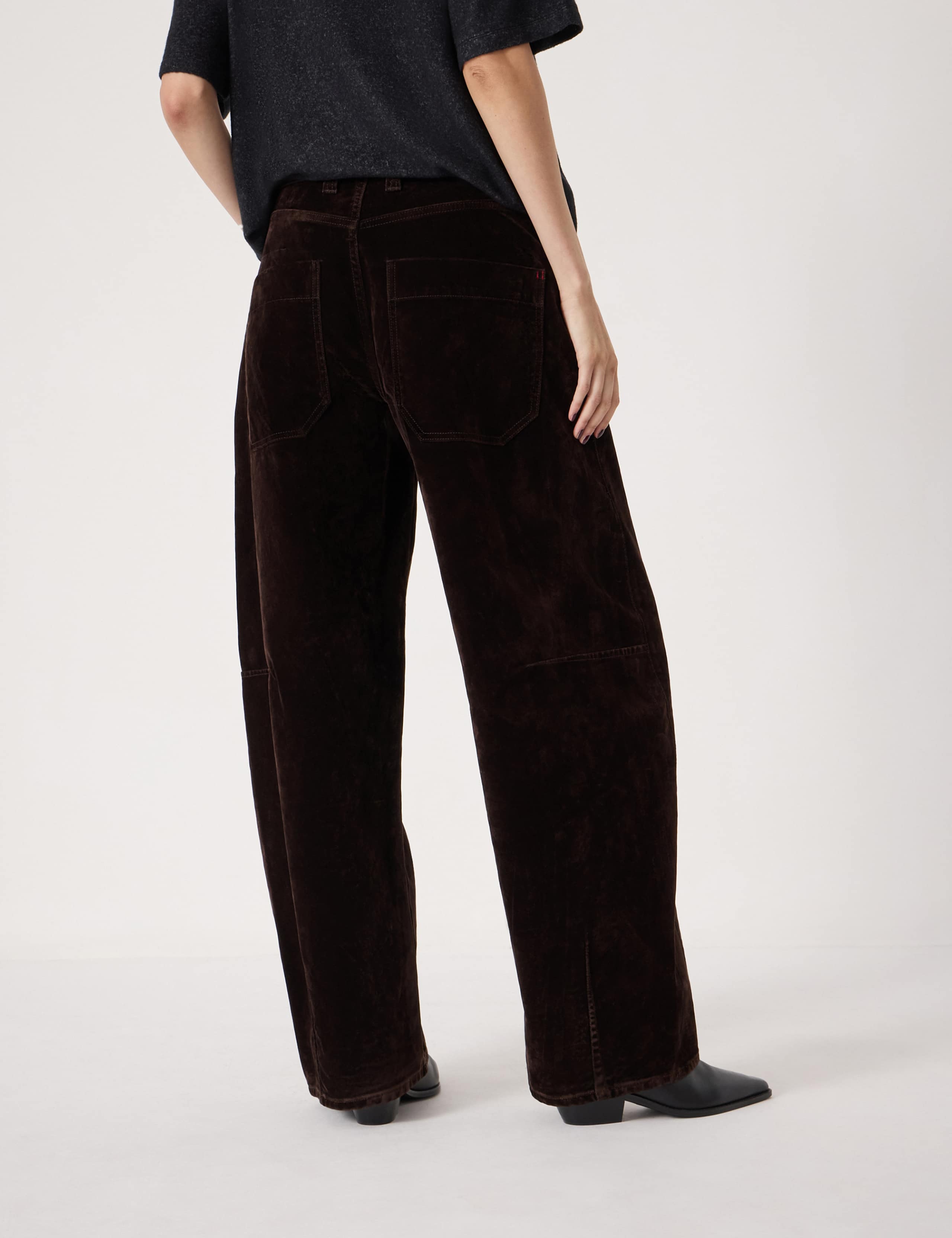 Velvet Mid Rise Barrel Leg Cropped Jeans 5 of 6