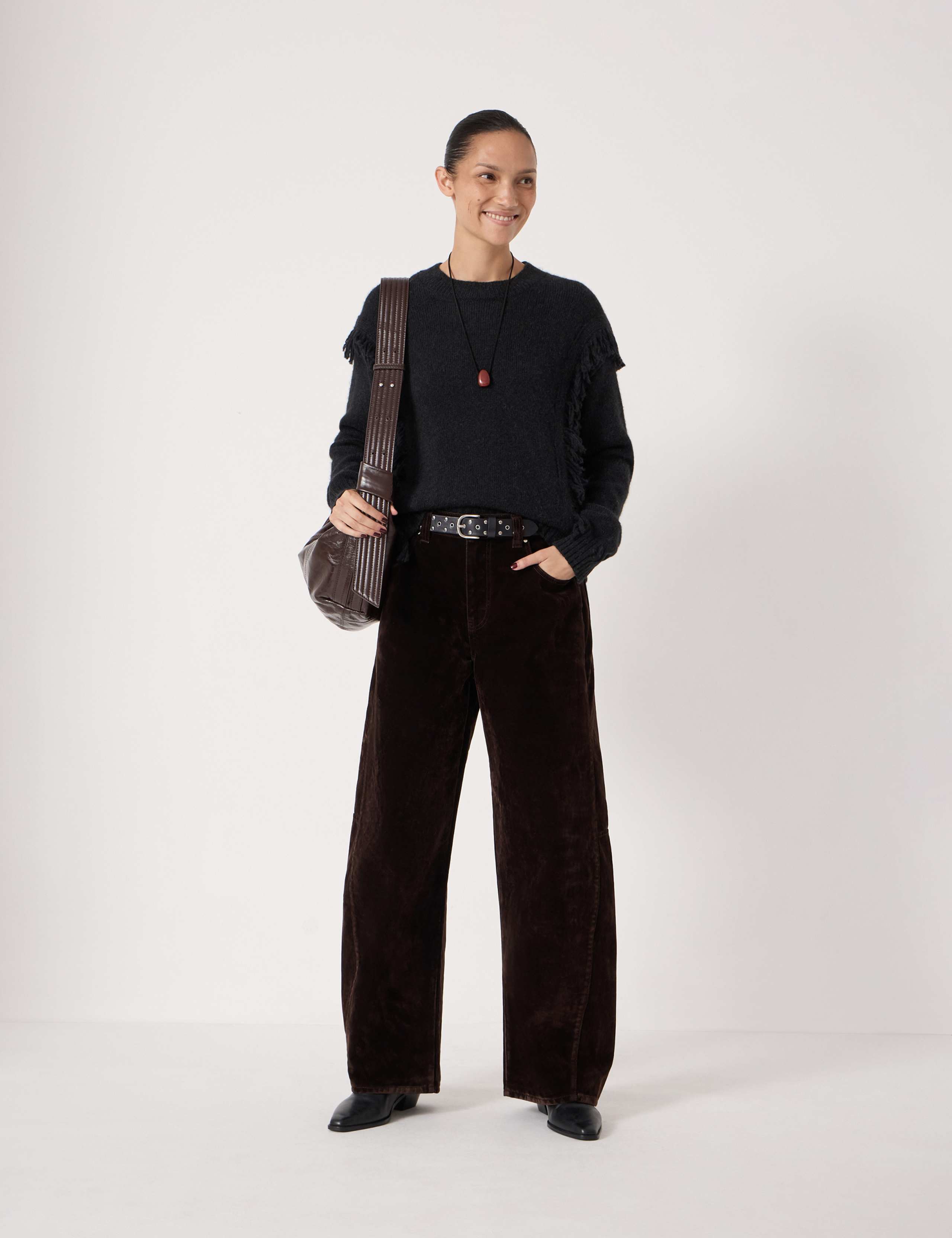Velvet Mid Rise Barrel Leg Cropped Jeans 6 of 6