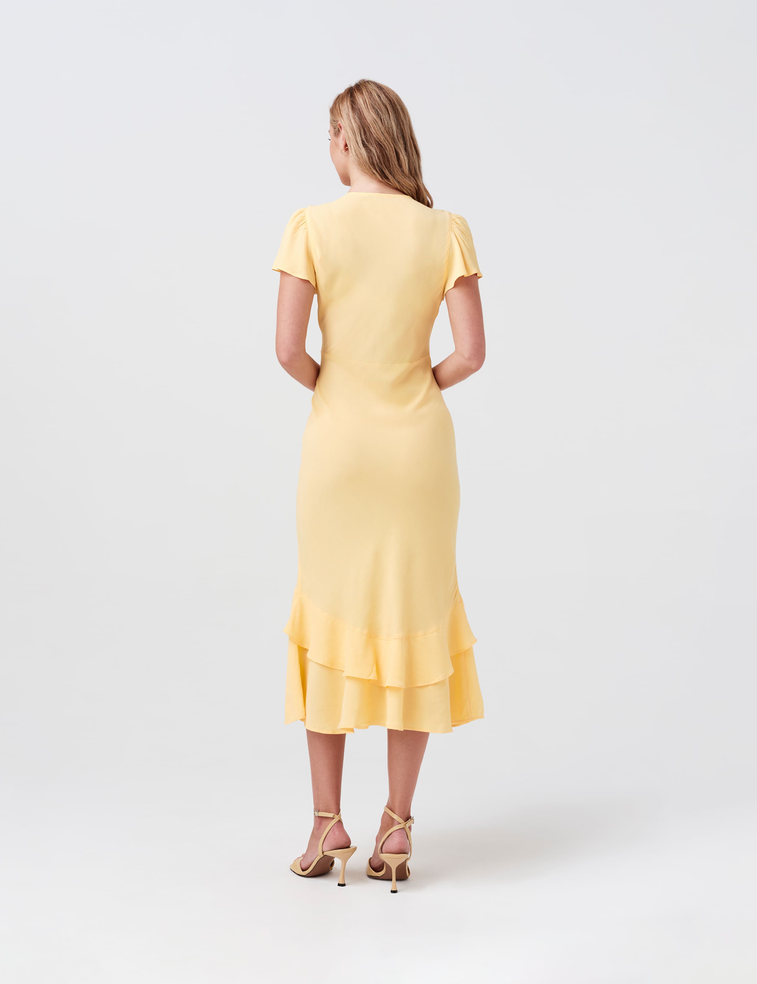 Crepe V-Neck Midi Tiered Tea Dress 9 of 9