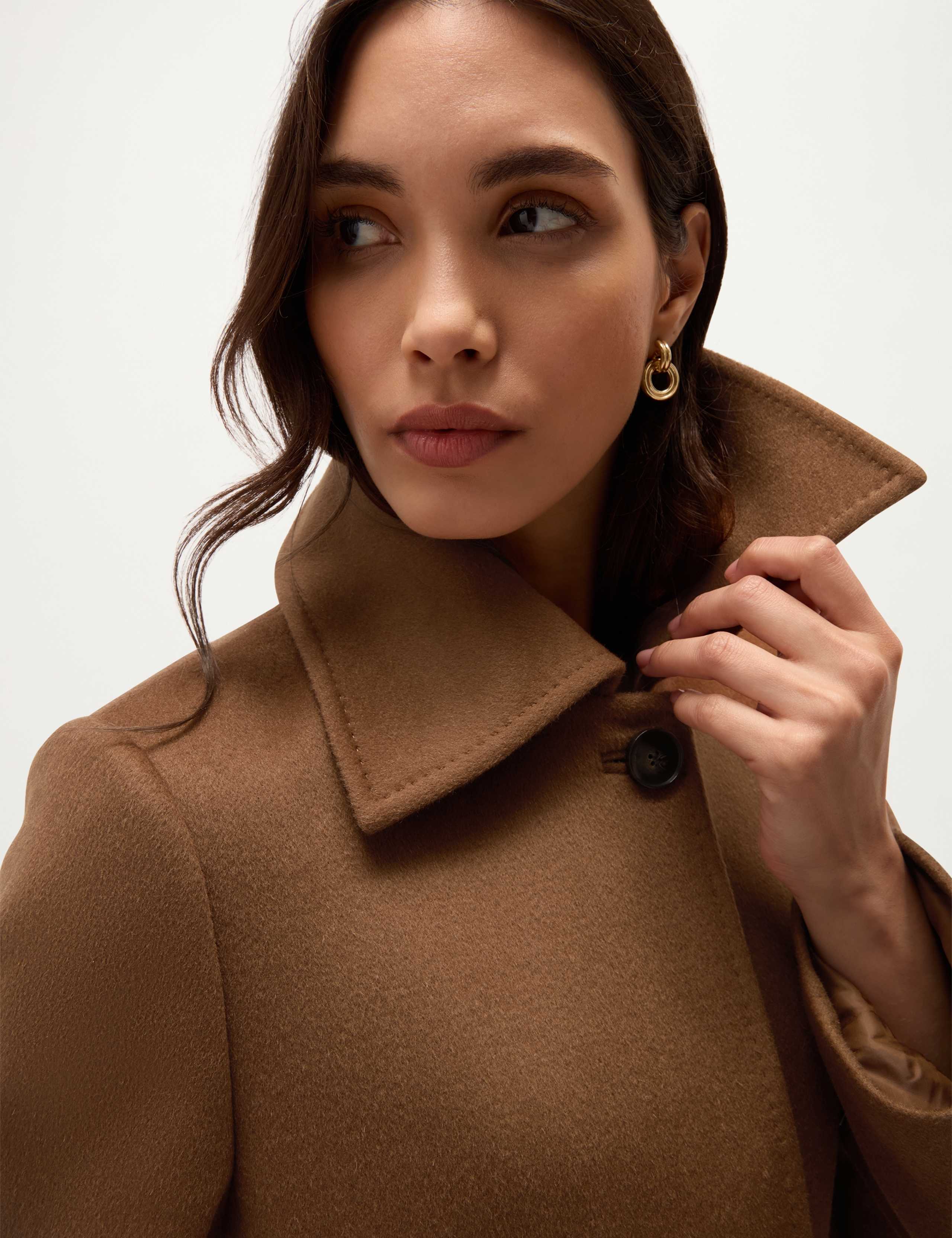 Pure Wool Belted Collared Coat 4 of 8