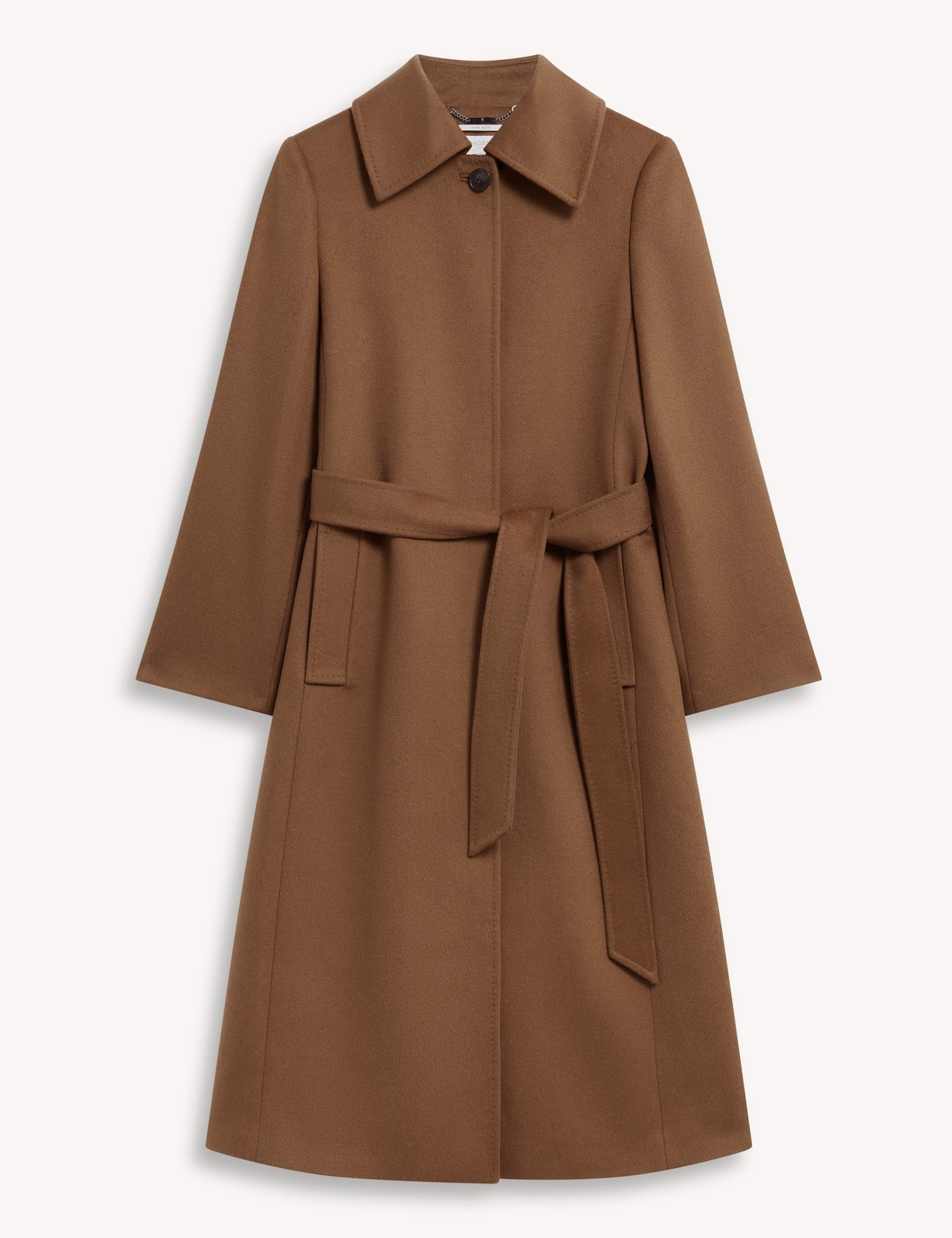 Pure Wool Belted Collared Coat 2 of 8