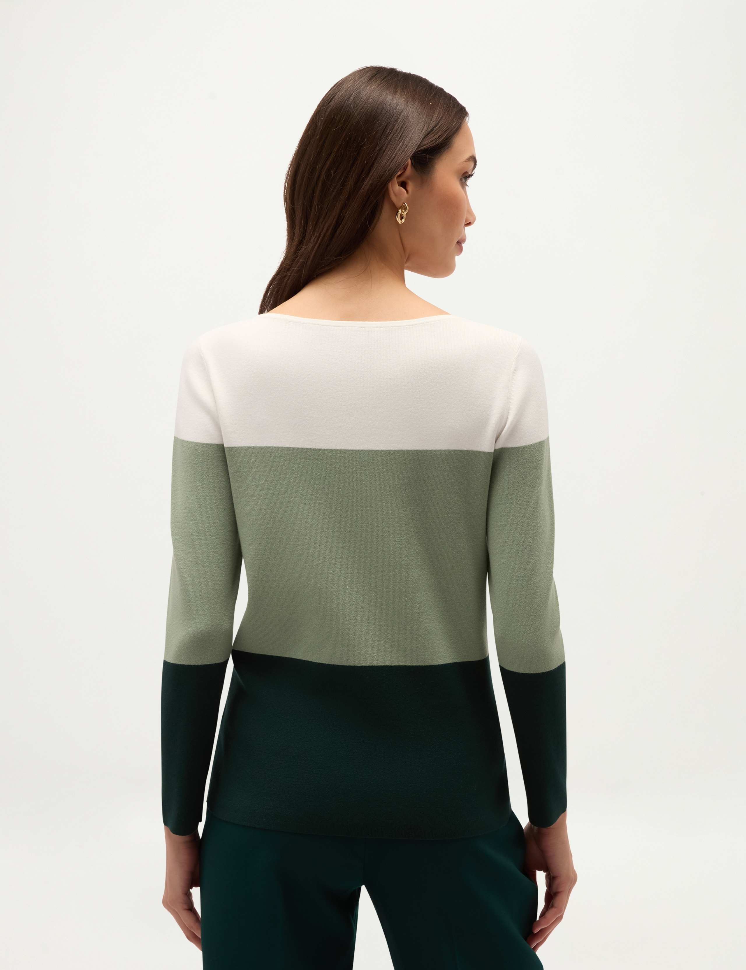 Rayon Rich Colour Block Boat Neck Relaxed Jumper 3 of 6
