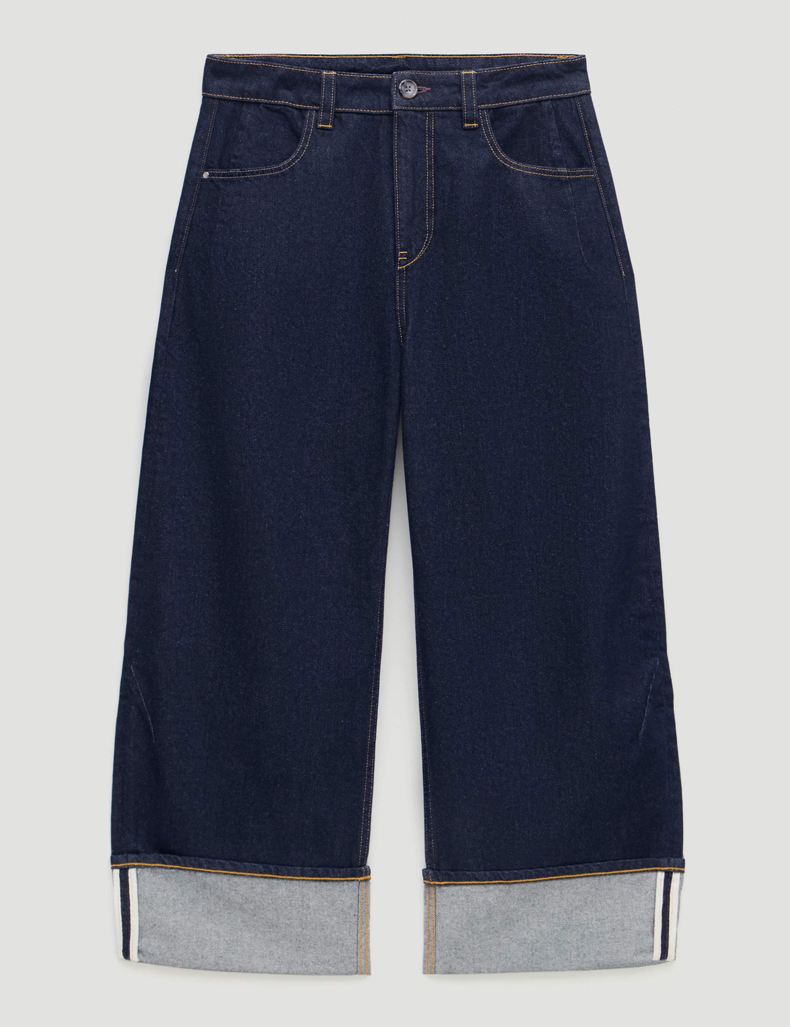 Mid Rise Barrel Leg Turn Up Jeans 2 of 7