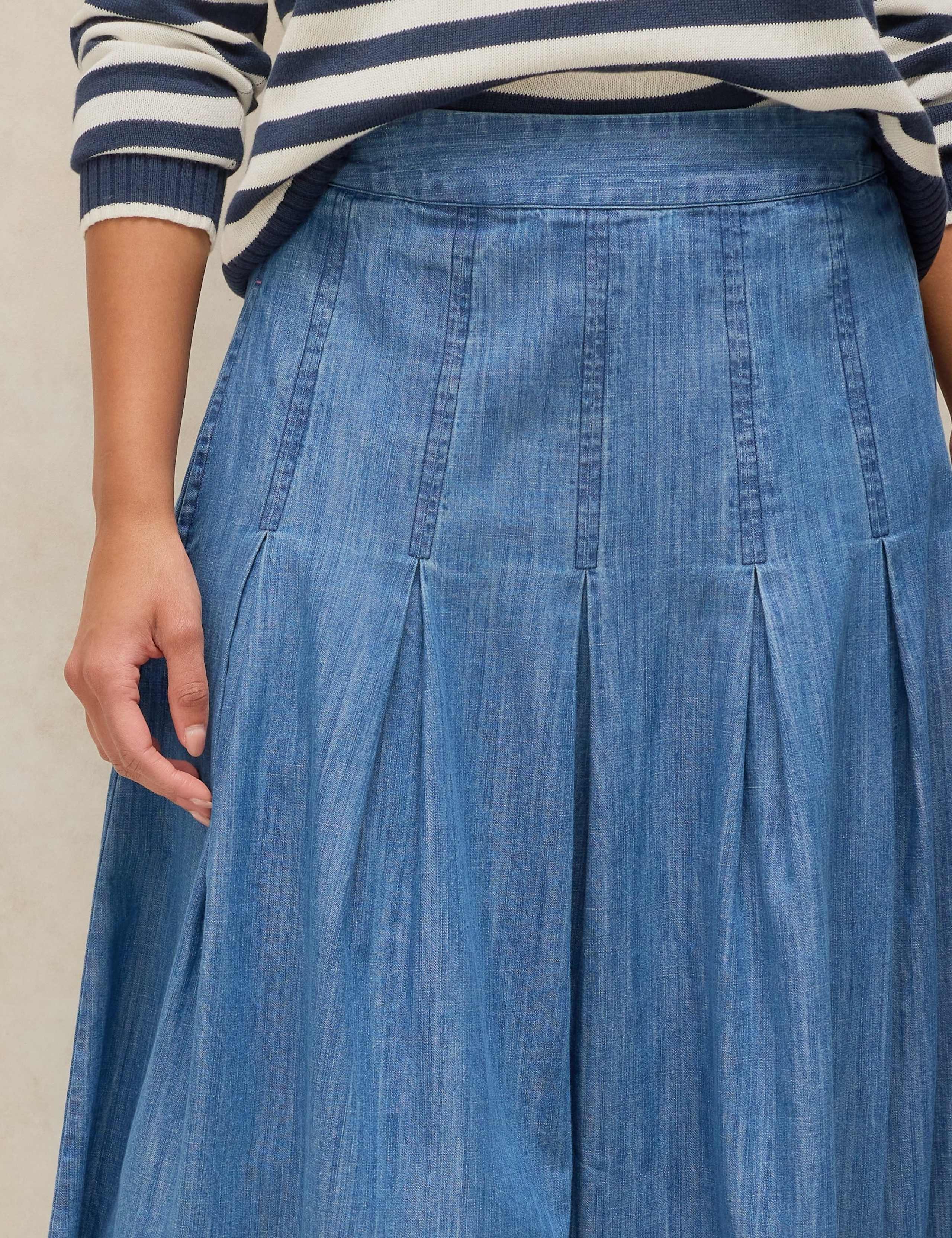 Pure Cotton Denim Midaxi A-Line Skirt 5 of 6