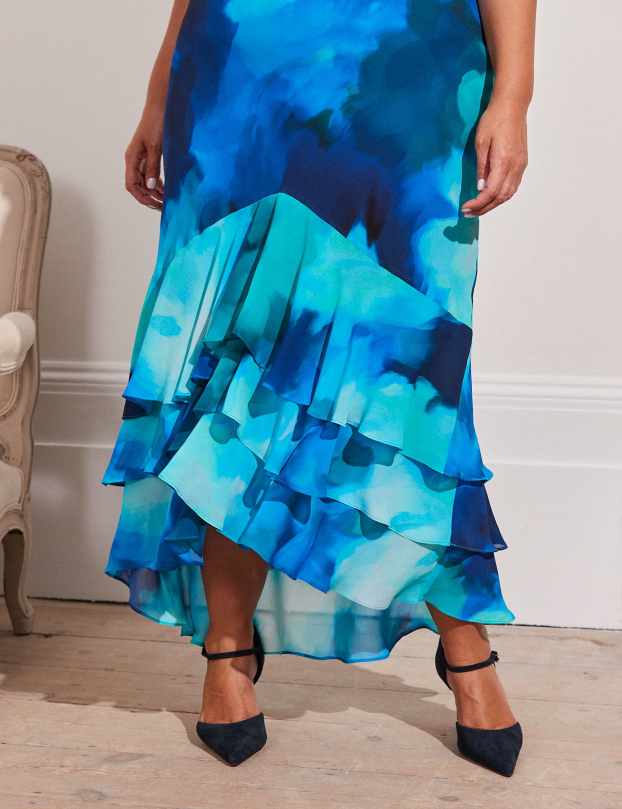 Floral Scoop Neck Maxi Tiered Dress 2 of 4