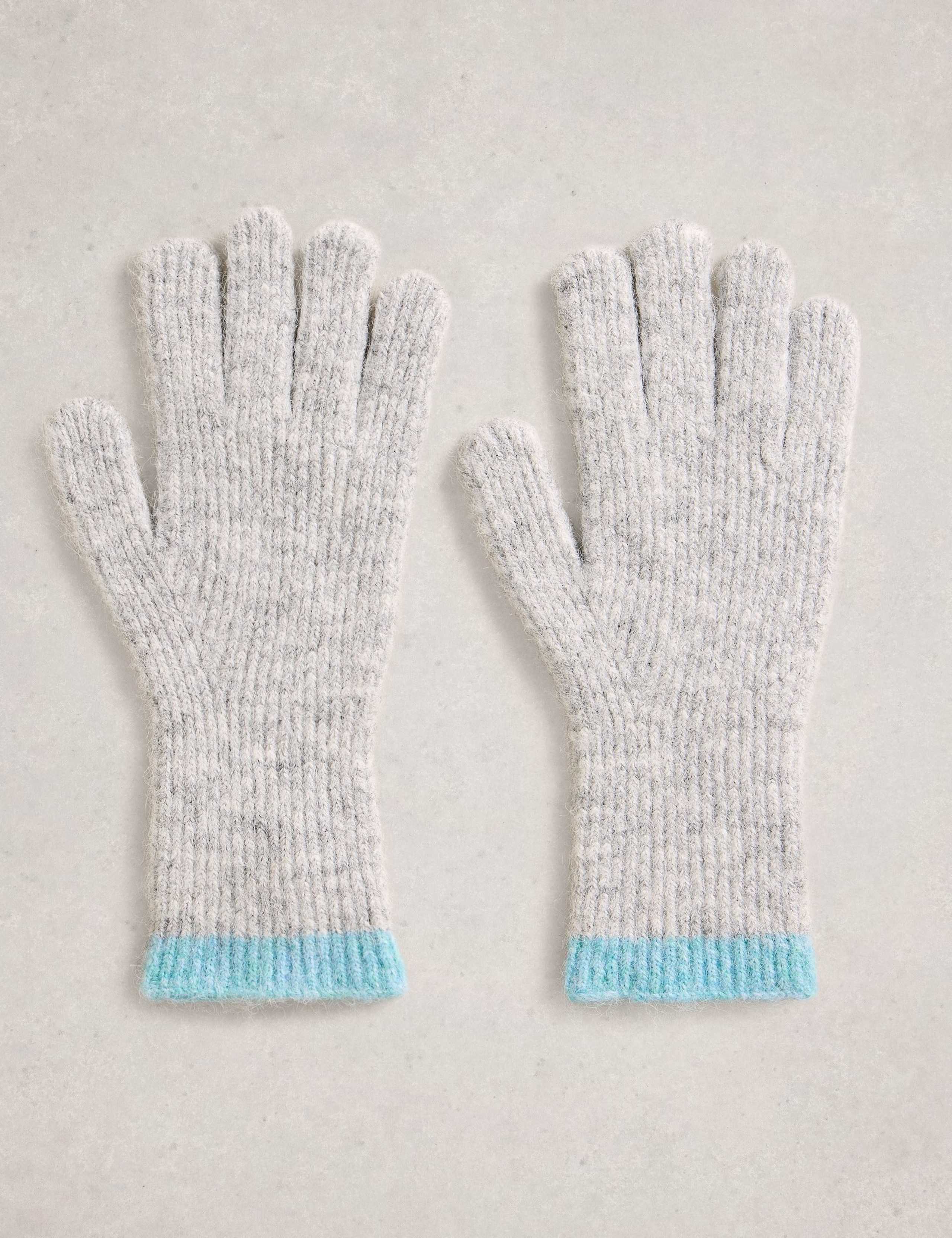 Knitted Ribbed Tipped Long Cuff Gloves 3 of 3