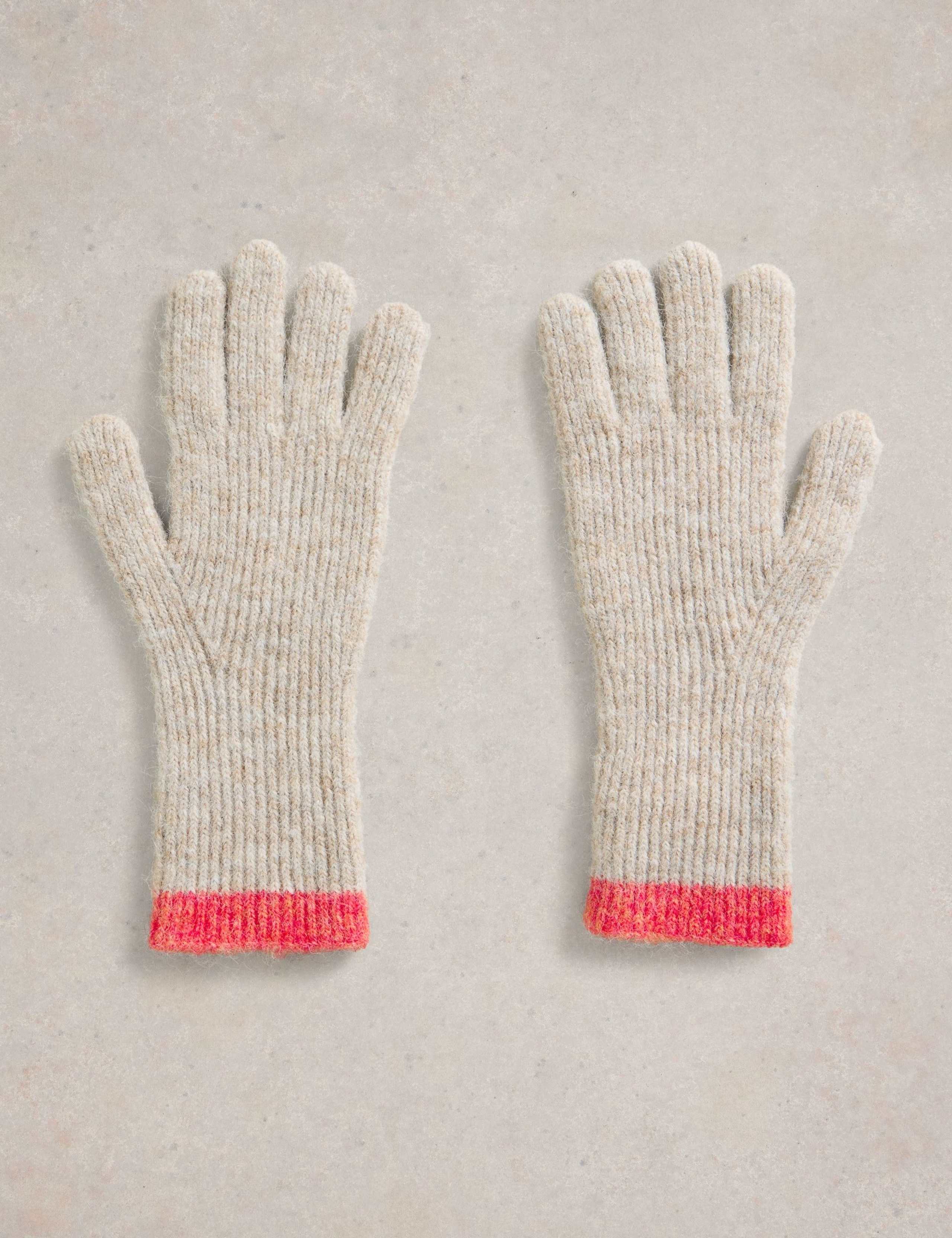 Knitted Ribbed Tipped Long Cuff Gloves 2 of 3