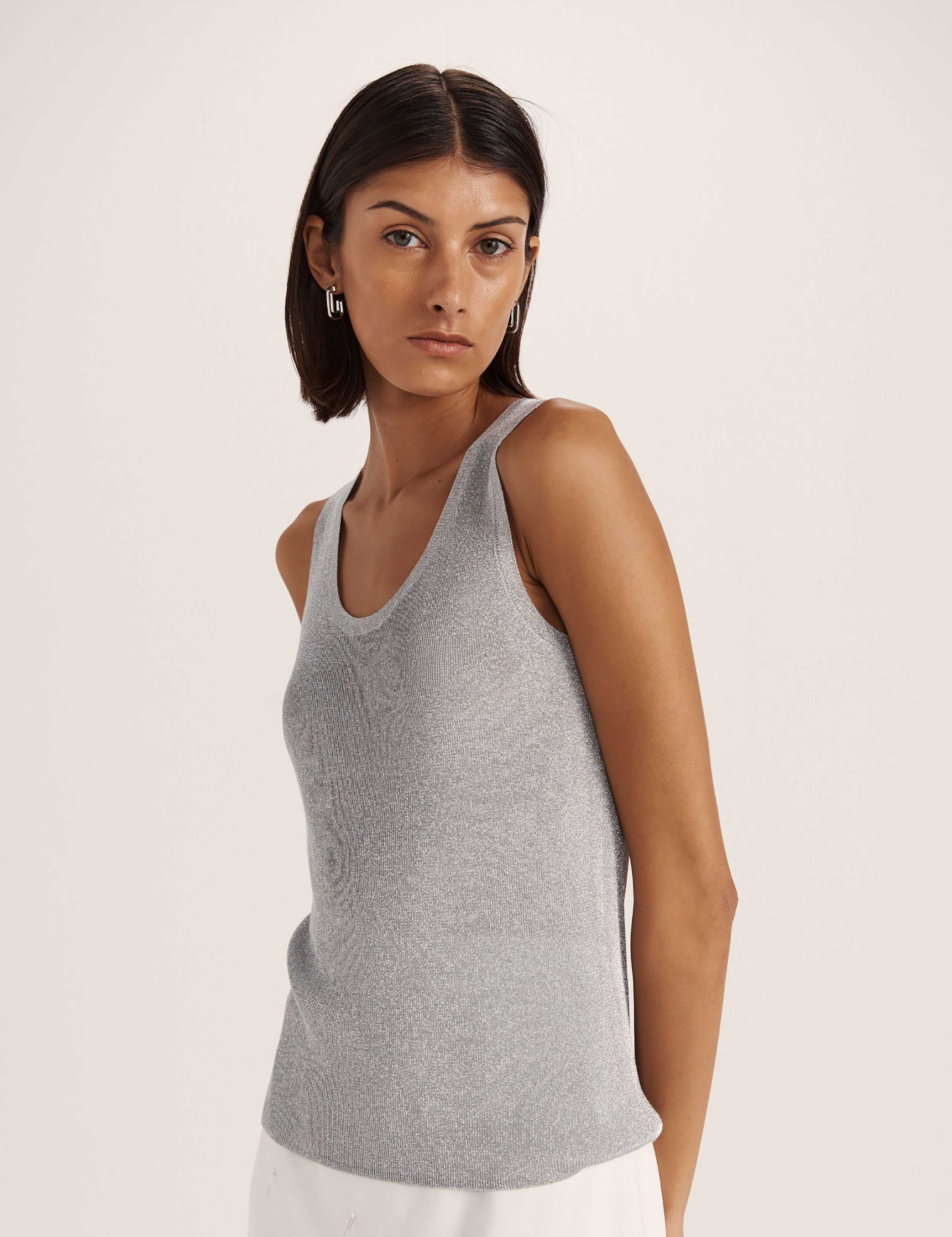 Metallic Scoop Neck Vest Top 5 of 8