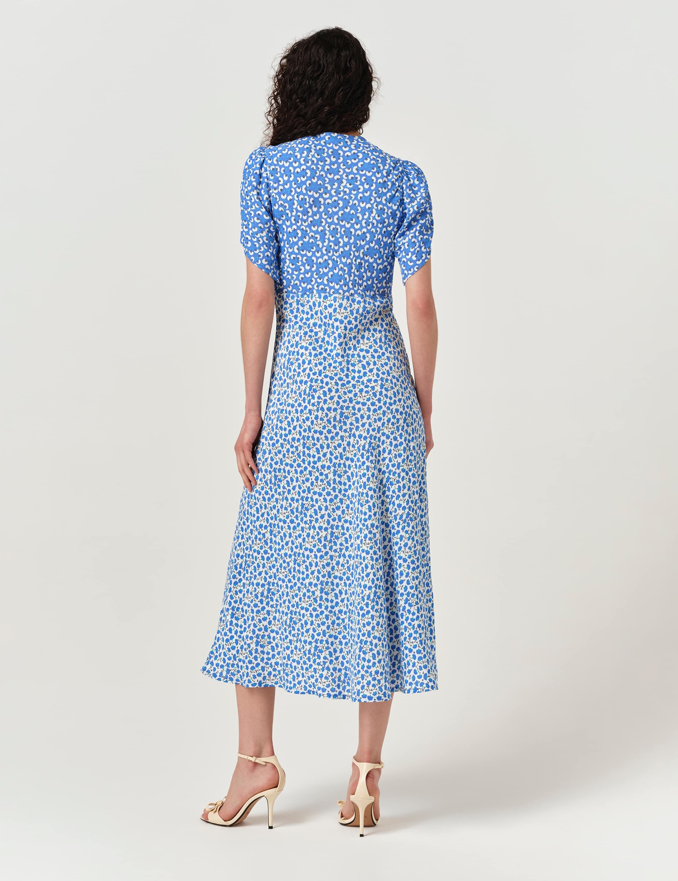 Crepe Floral V-Neck Midi Dress 6 of 7