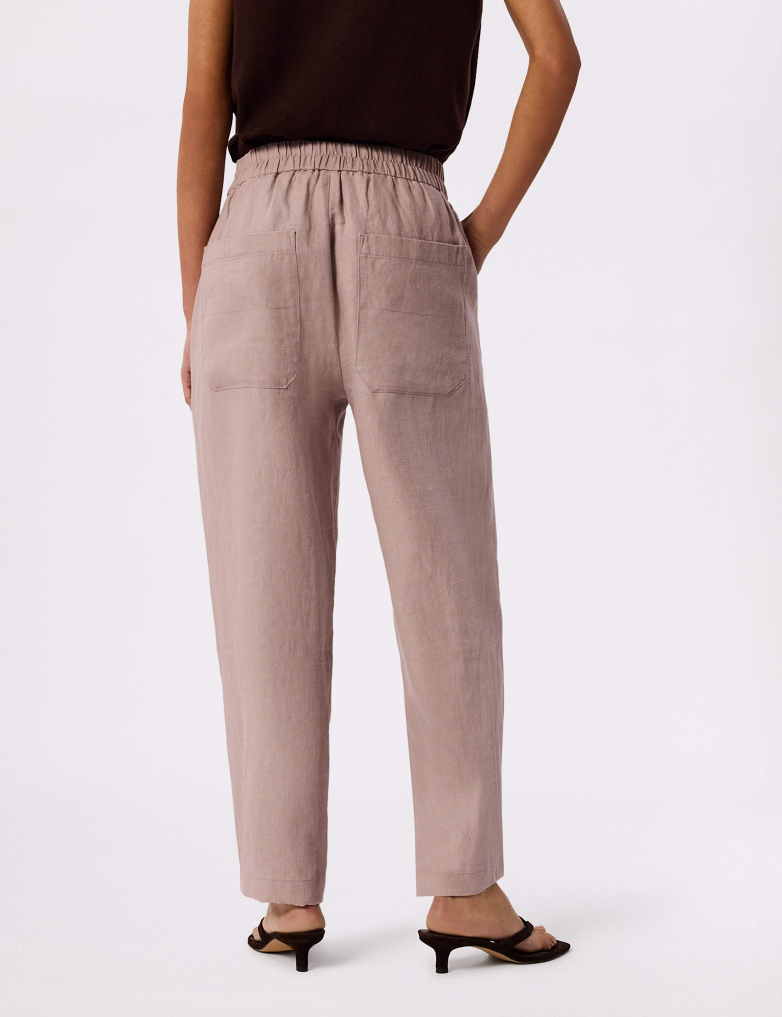 Pure Linen Relaxed Barrel Leg Trousers 4 of 6