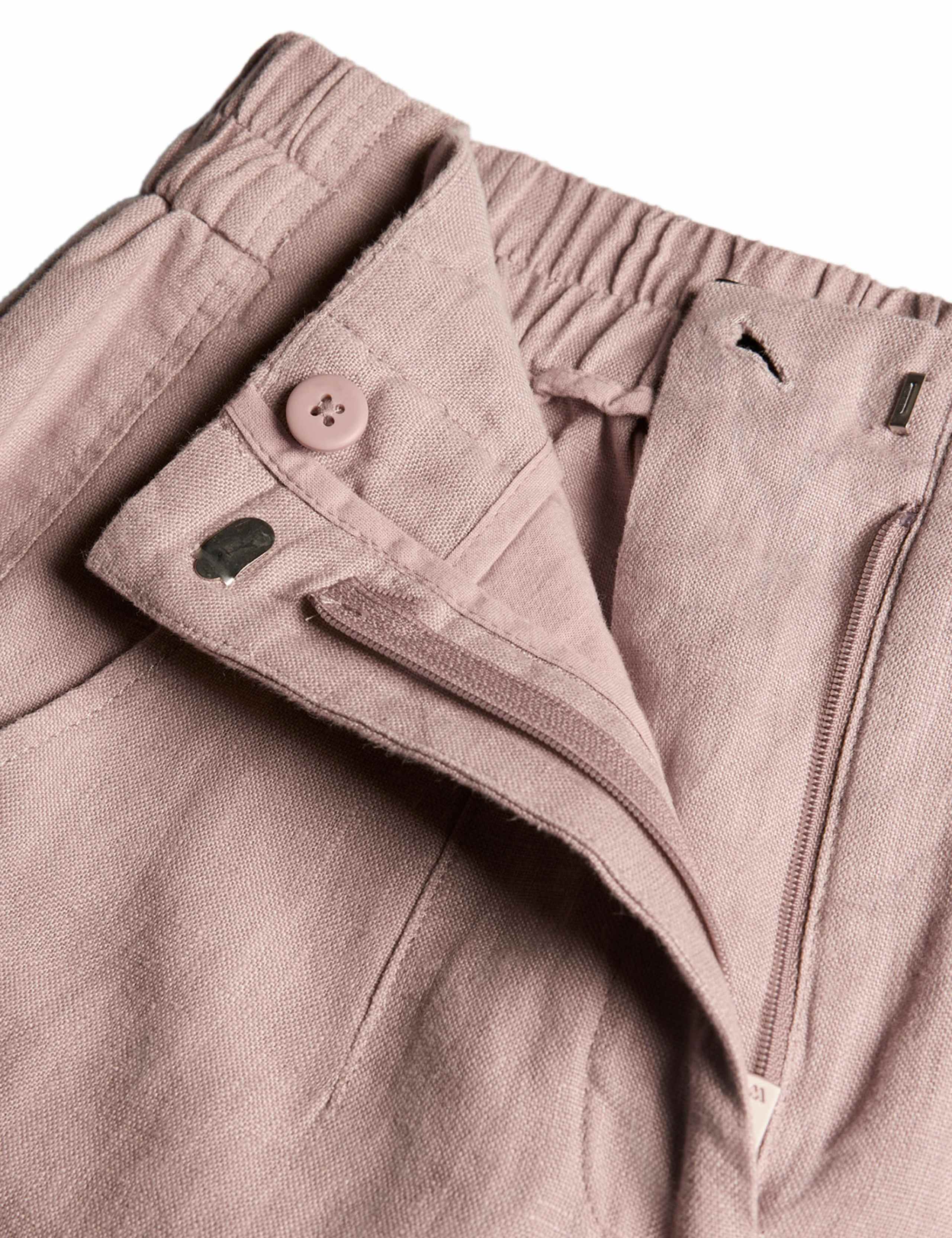 Pure Linen Relaxed Barrel Leg Trousers 5 of 6