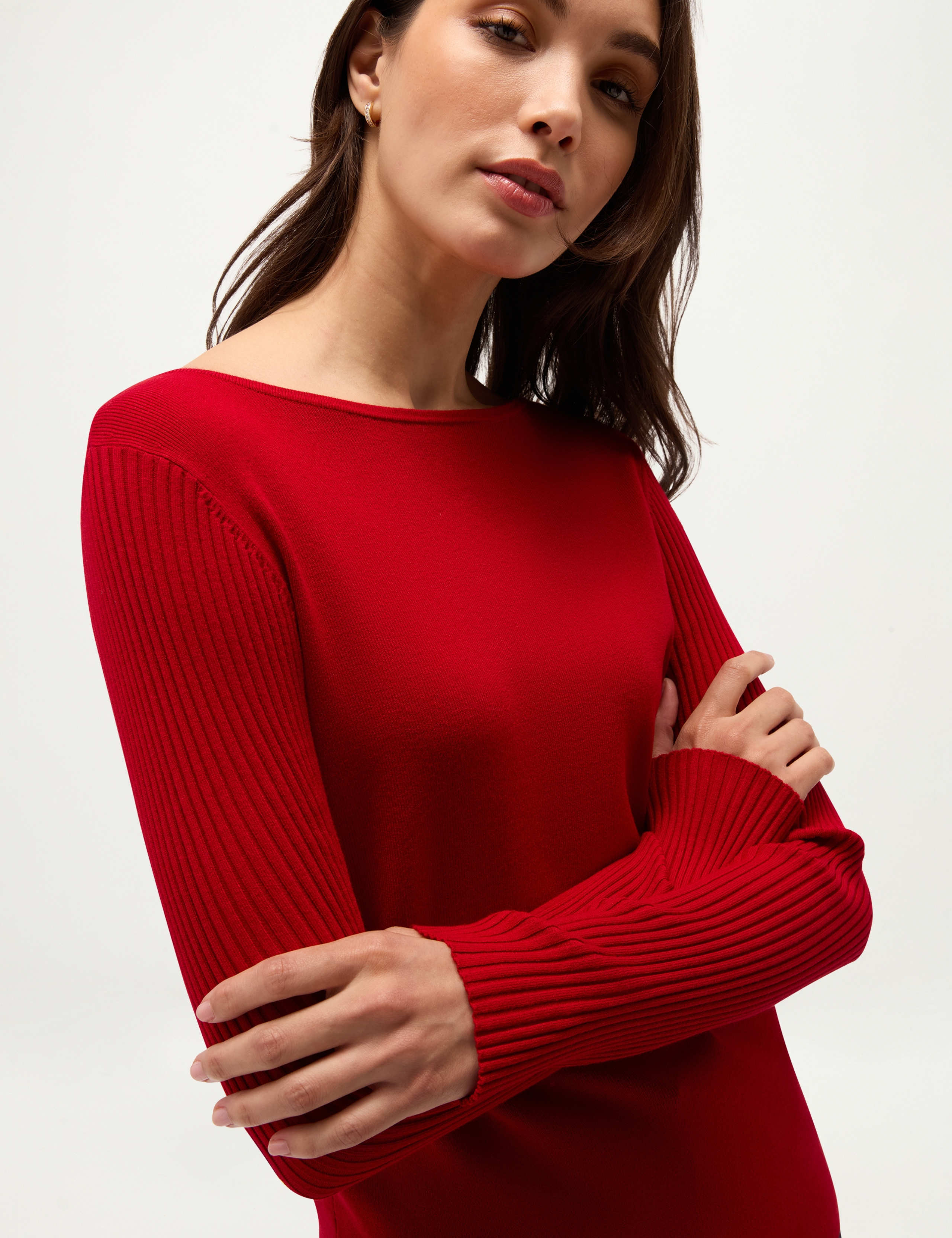 Rayon Rich Ribbed Boat Neck Jumper 3 of 6