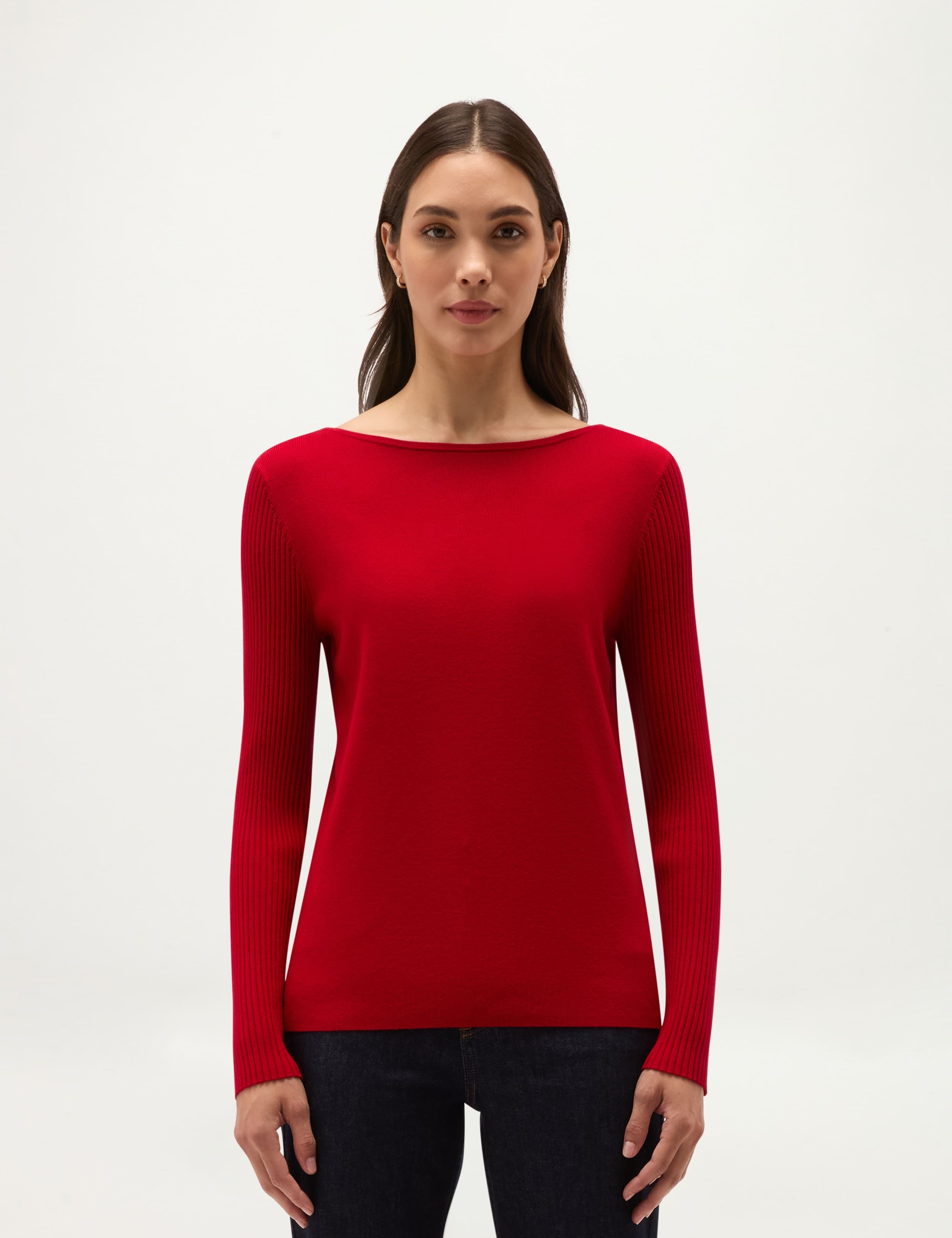 Rayon Rich Ribbed Boat Neck Jumper 5 of 6