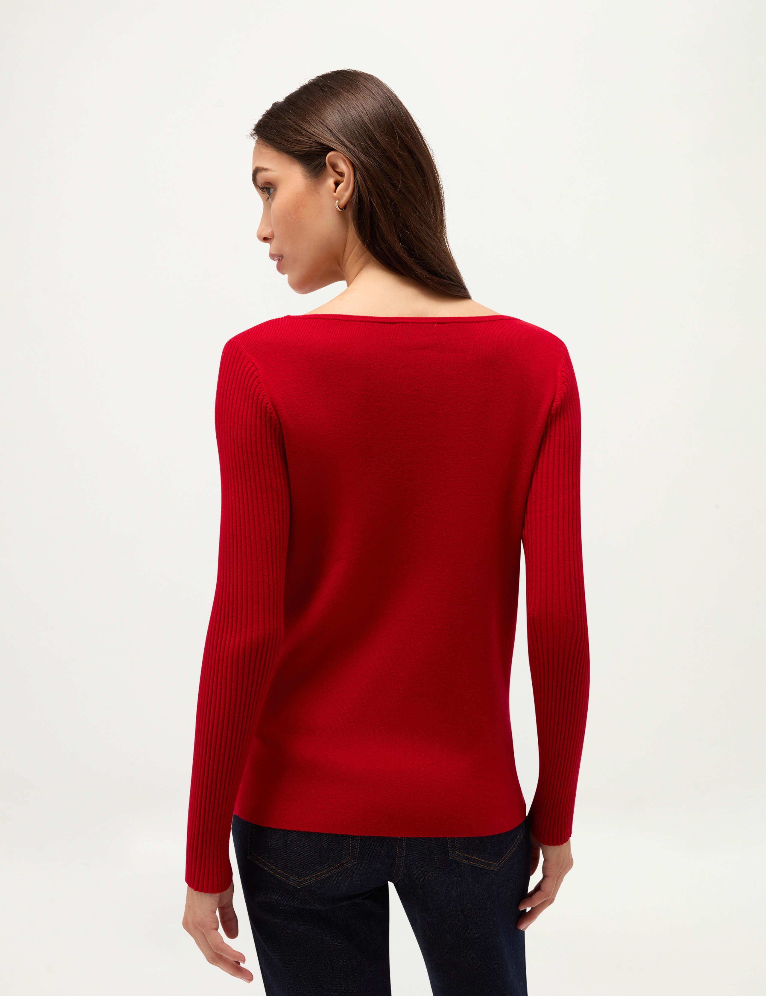Rayon Rich Ribbed Boat Neck Jumper 6 of 6