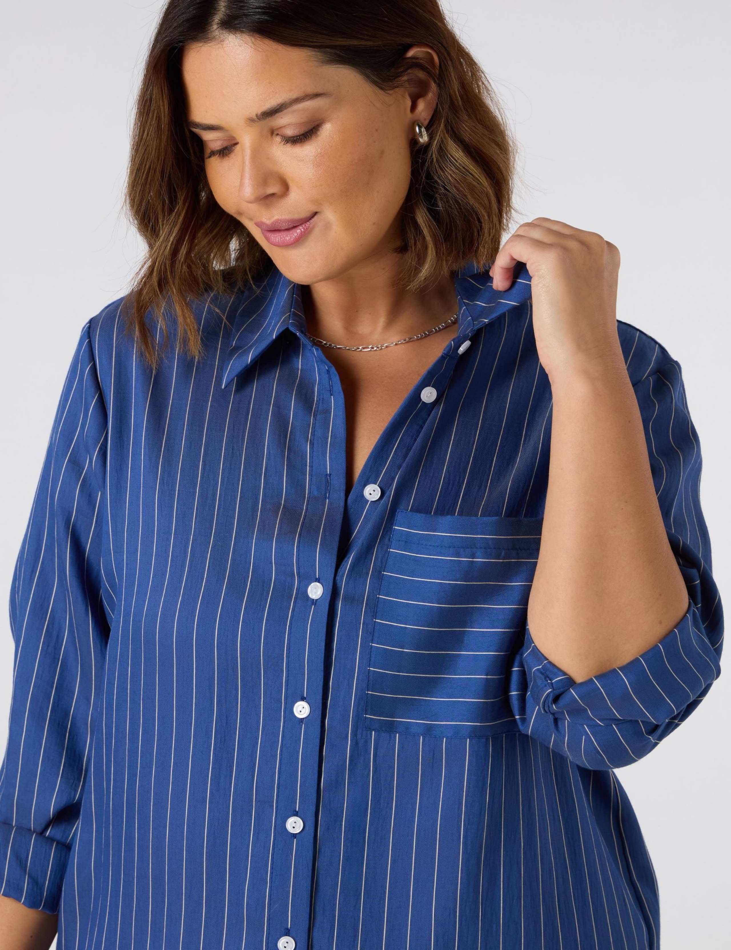 Striped Button Through Maxi Shirt Dress 3 of 5