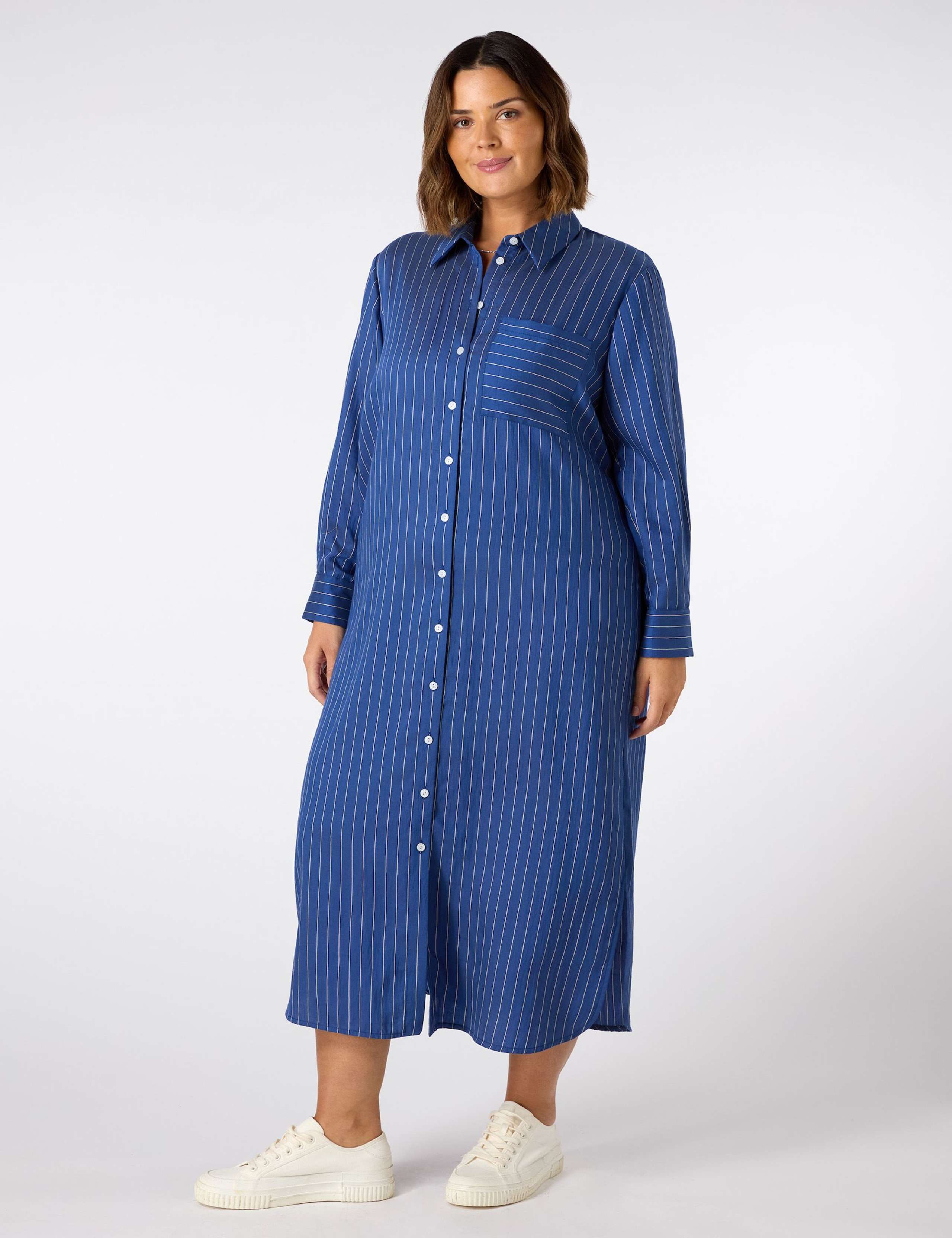 Striped Button Through Maxi Shirt Dress 5 of 5